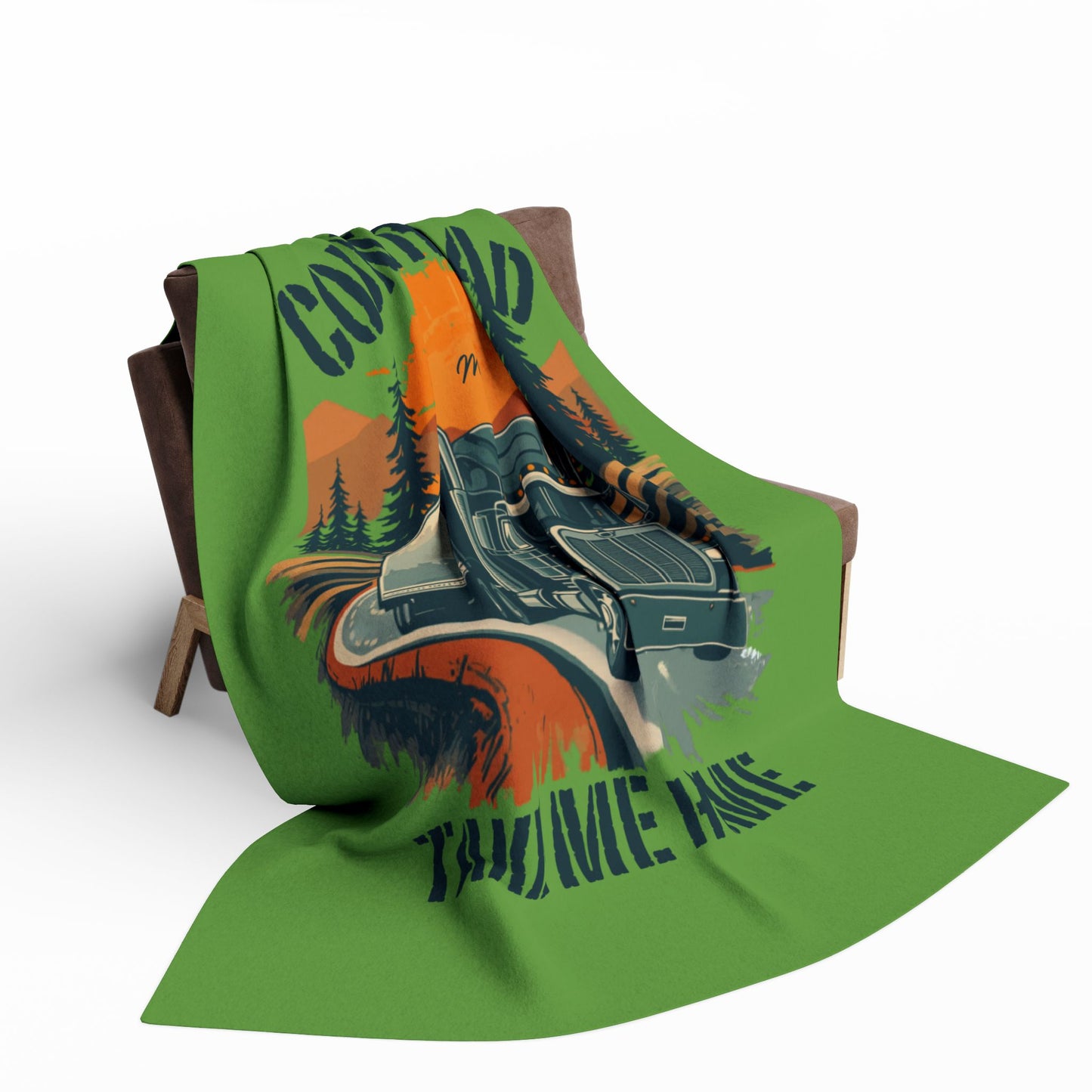 Country Road Take Me Home Fleece Blanket — Truck Driver Rustic Sunset Throw