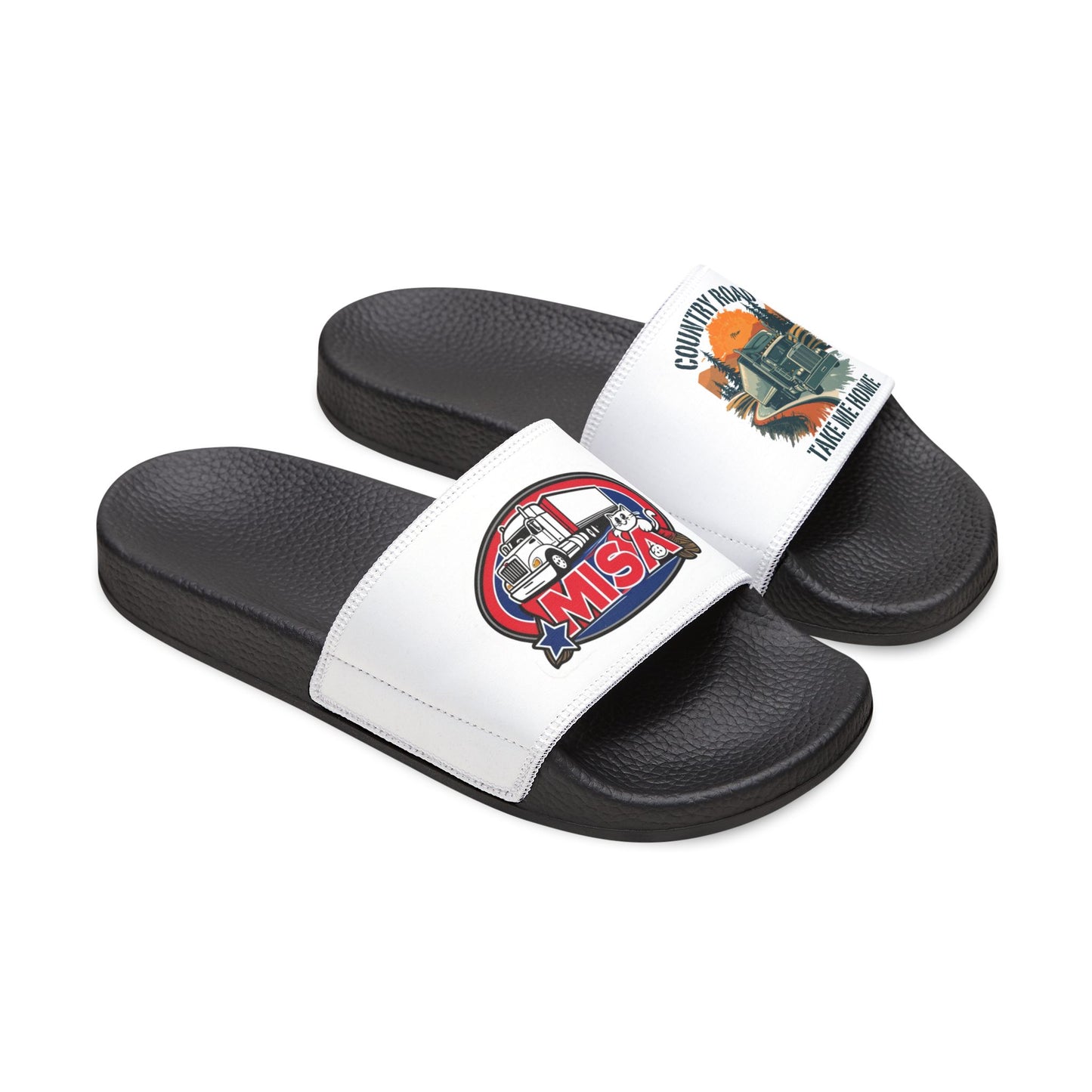 Men's Custom Graphic Slide Sandals — Removable-Strap Personalized Design