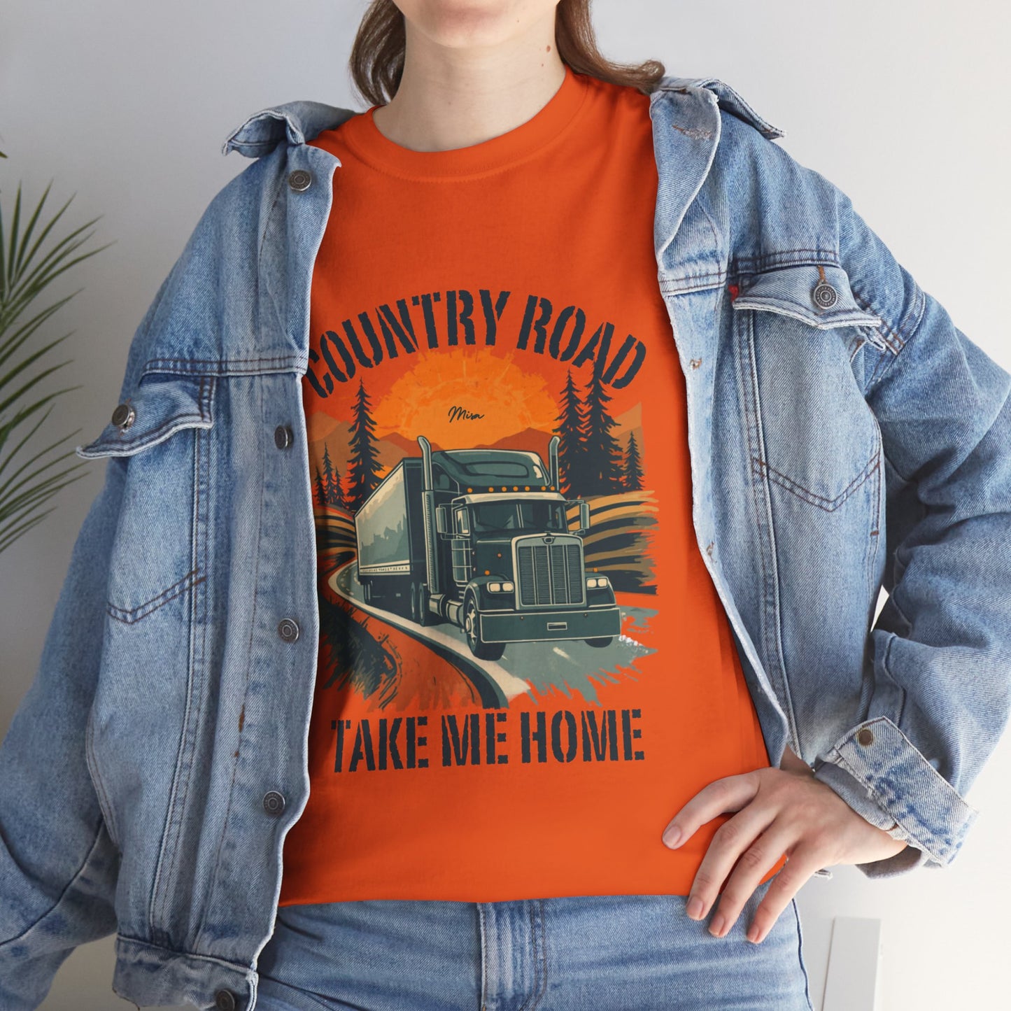 Country Road Truck Tee — "Country Road Take Me Home" Vintage Semi-Truck T-Shirt