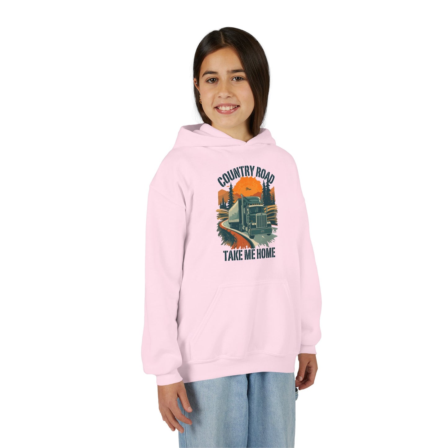 Youth Hoodie - "Country Road Take Me Home" Vintage Truck Graphic