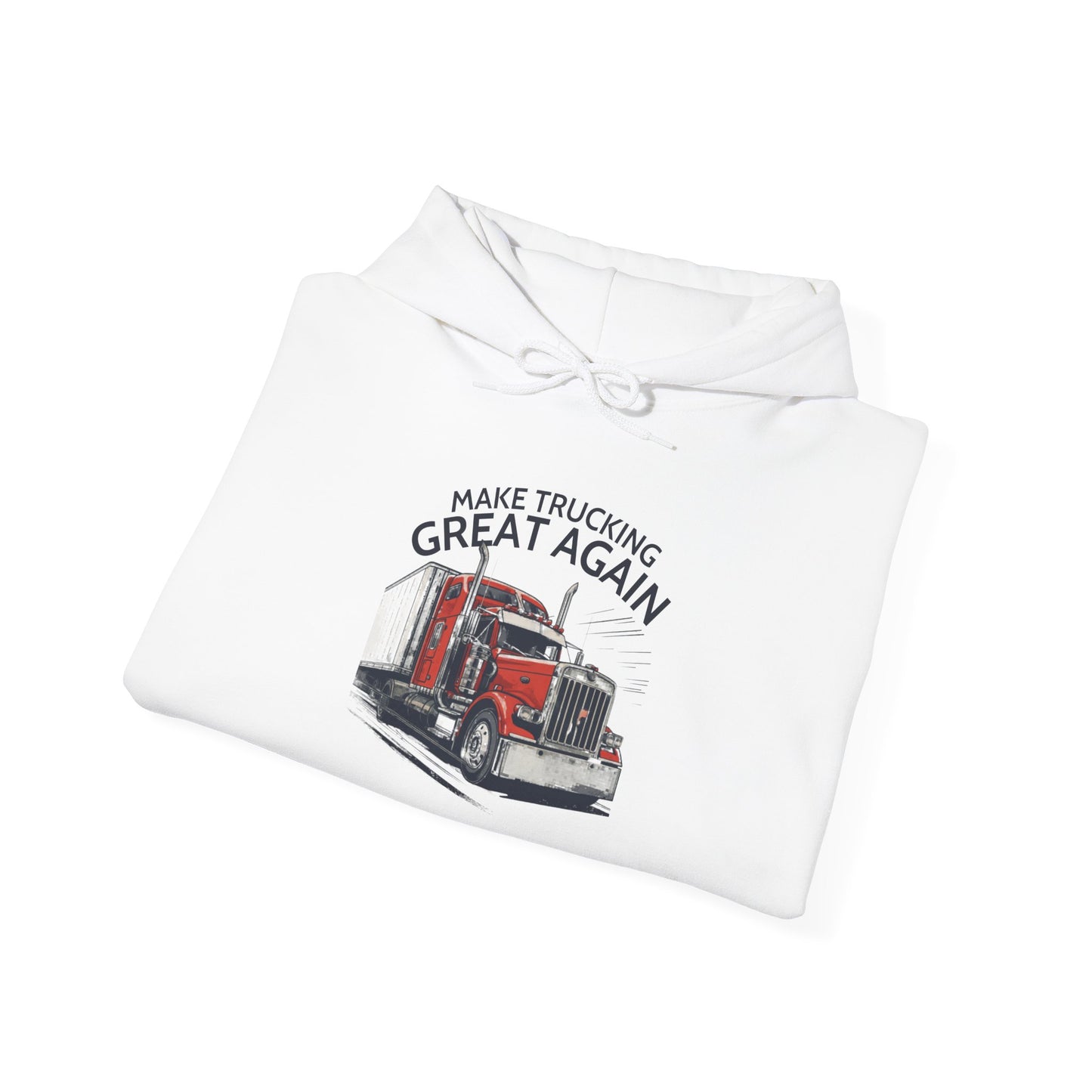 Trucker Hoodie - "Make Trucking Great Again" American Flag Sleeves
