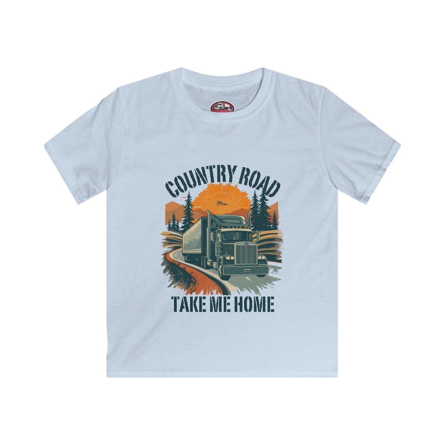 Kids Tee — "Country Road Take Me Home" Truck Graphic