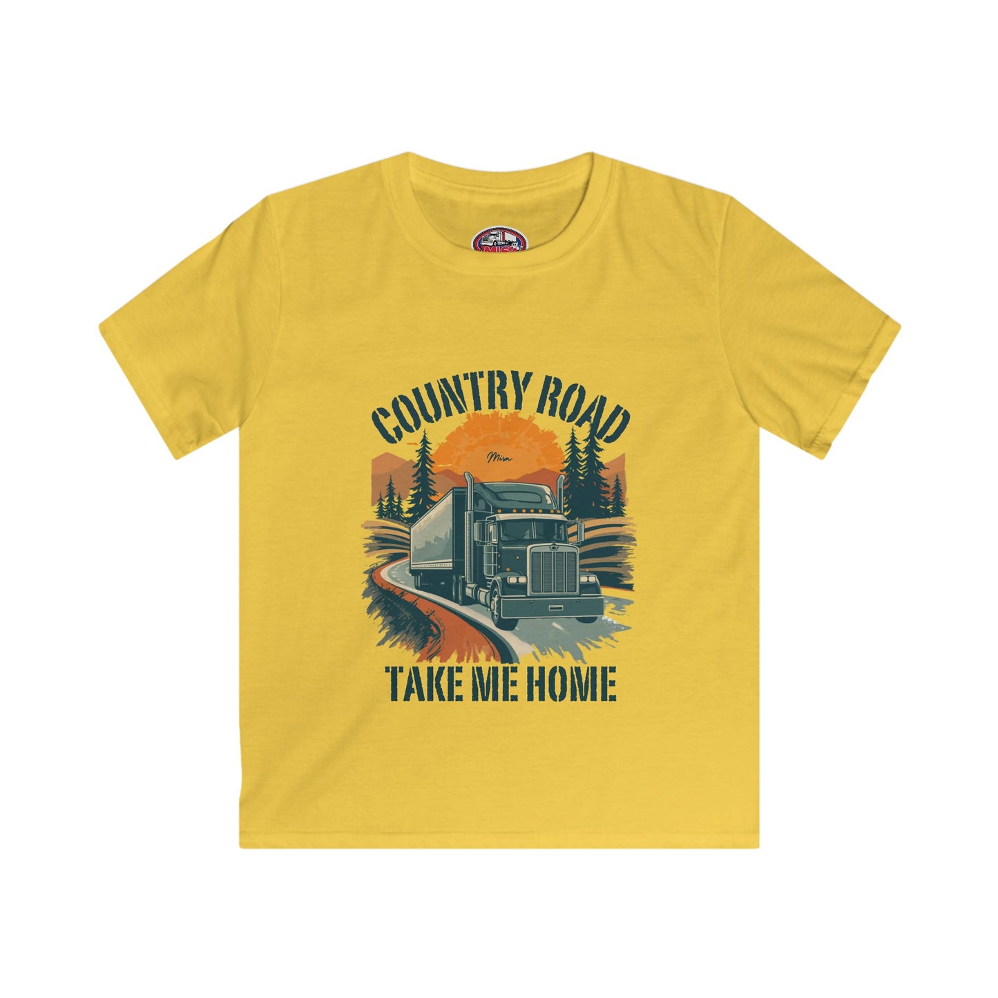 Kids Tee — "Country Road Take Me Home" Truck Graphic