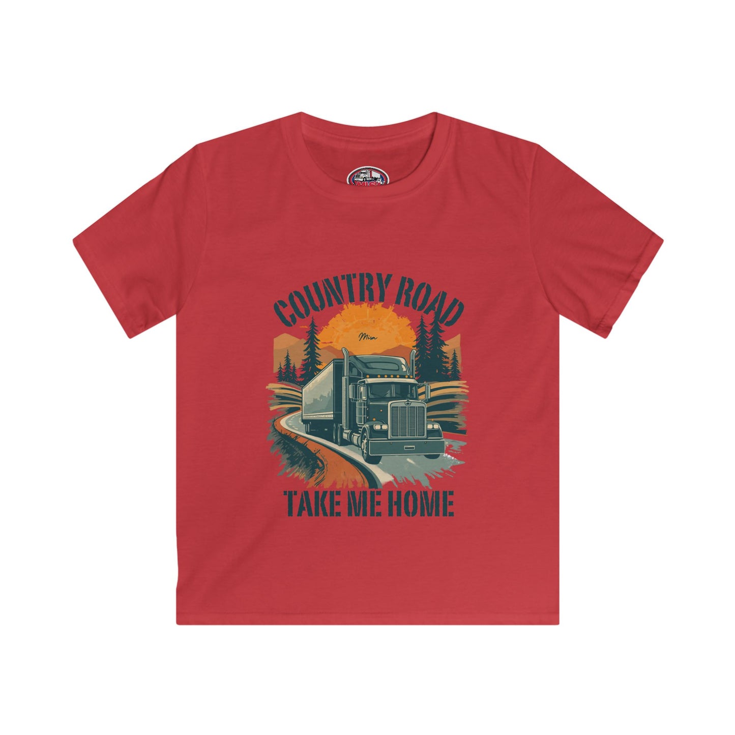 Kids Tee — "Country Road Take Me Home" Truck Graphic