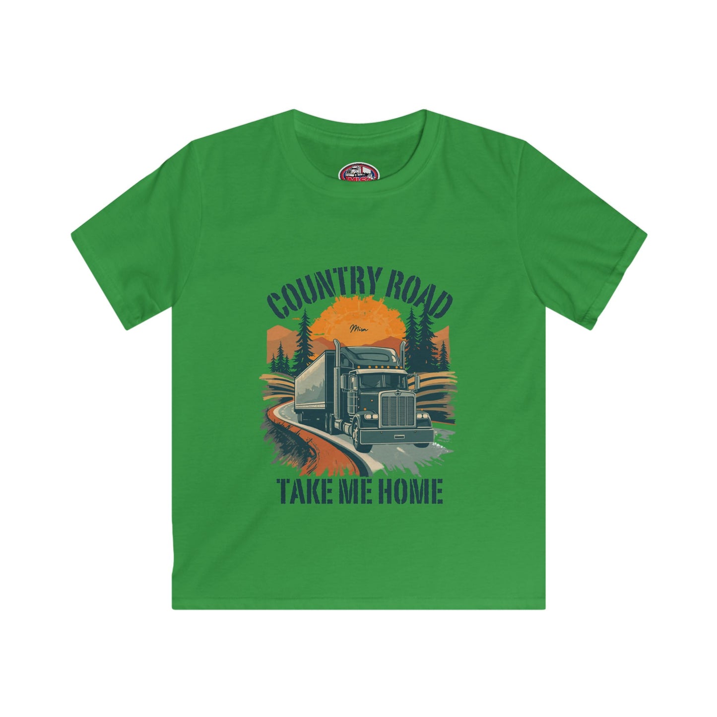 Kids Tee — "Country Road Take Me Home" Truck Graphic