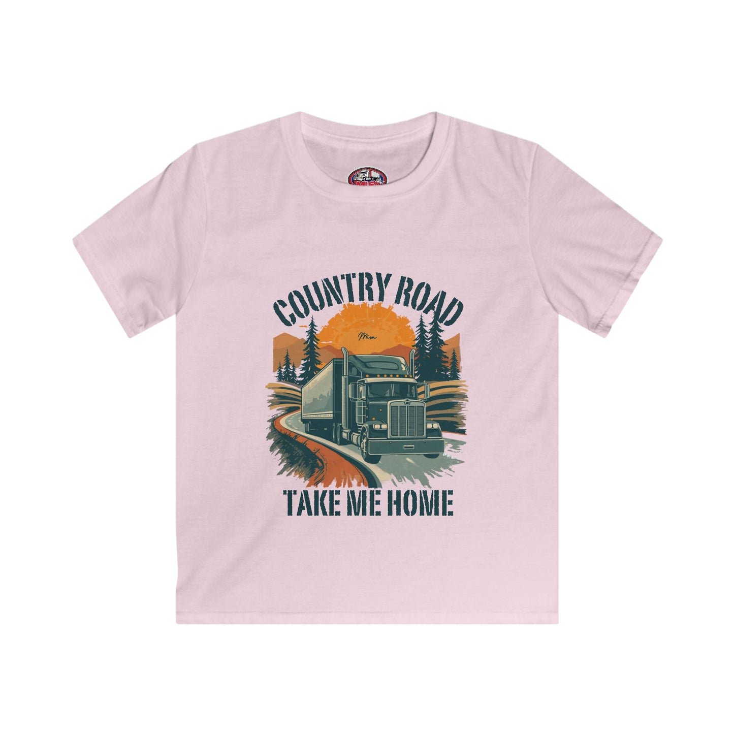 Kids Tee — "Country Road Take Me Home" Truck Graphic