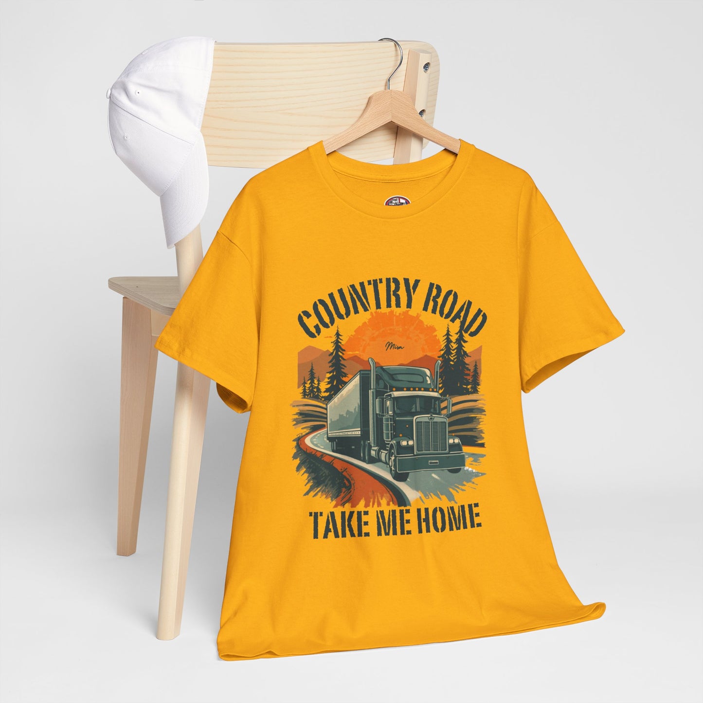 Country Road Truck Tee — "Country Road Take Me Home" Vintage Semi-Truck T-Shirt