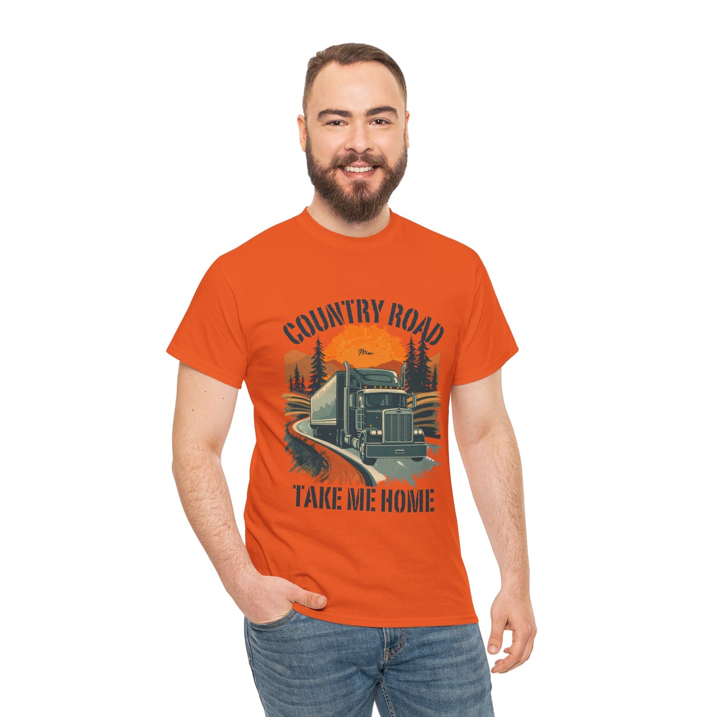 Country Road Truck Tee — "Country Road Take Me Home" Vintage Semi-Truck T-Shirt