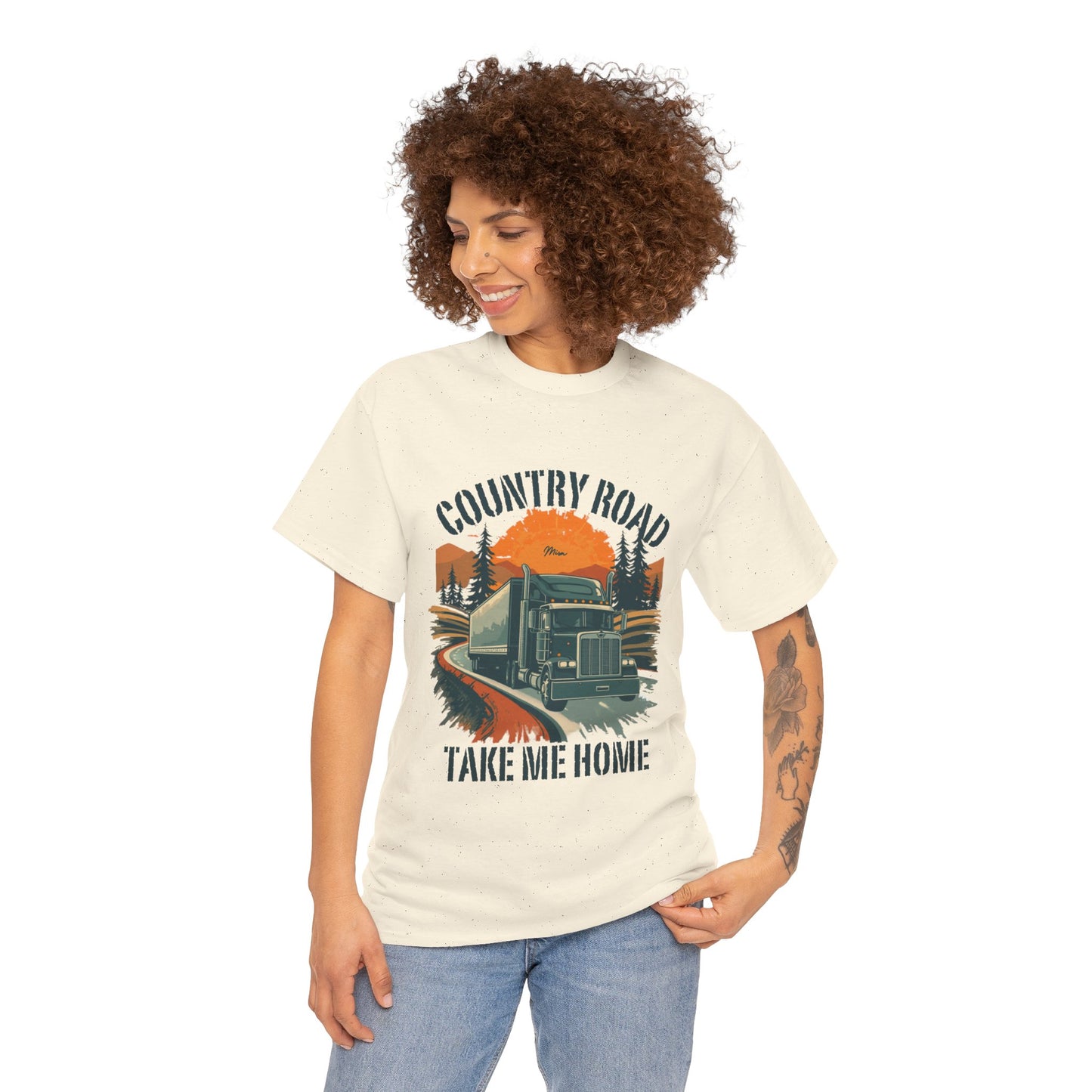 Country Road Truck Tee — "Country Road Take Me Home" Vintage Semi-Truck T-Shirt