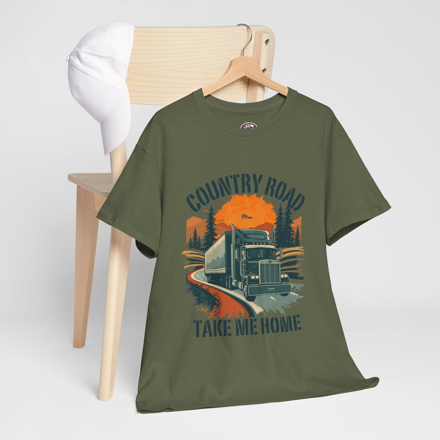 Country Road Truck Tee — "Country Road Take Me Home" Vintage Semi-Truck T-Shirt