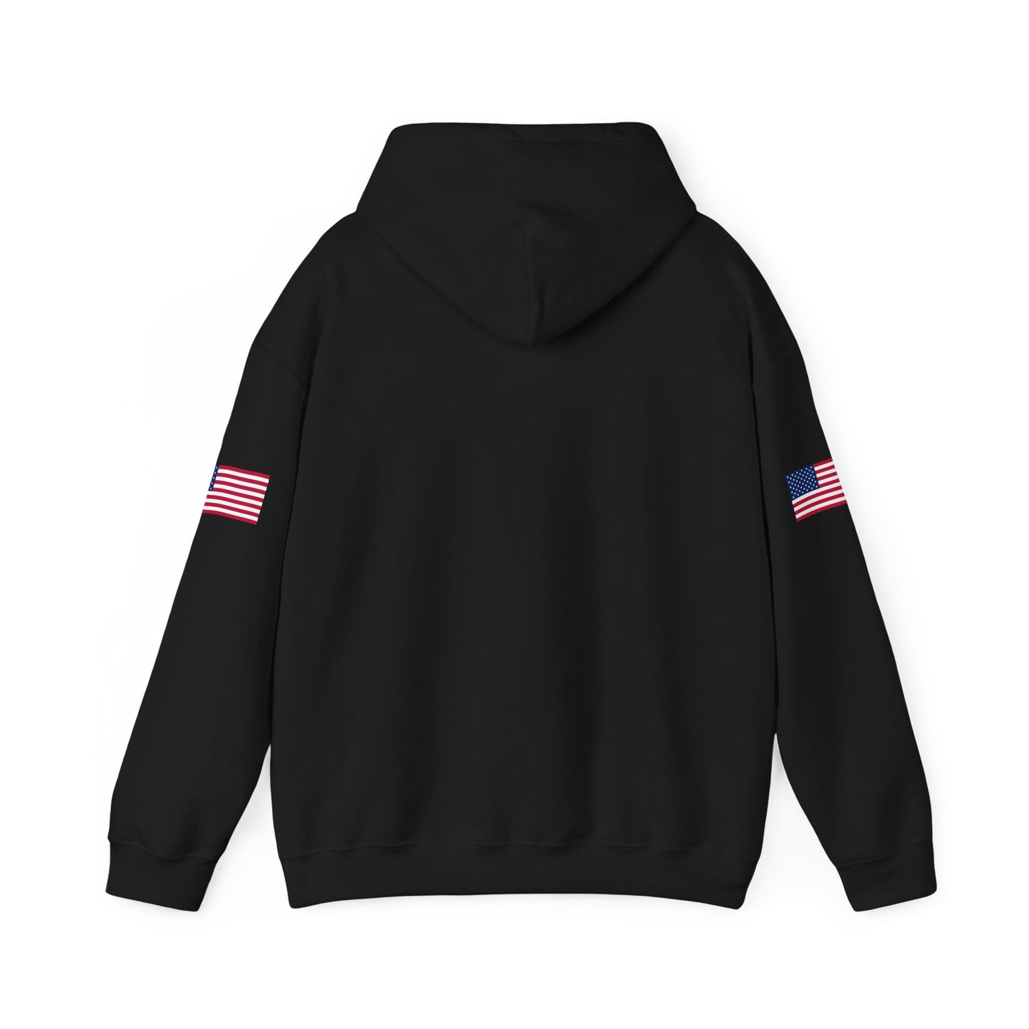 Make Trucking Great Again Hoodie — American Flag Sleeves, Trucker Semi Truck Sweatshirt