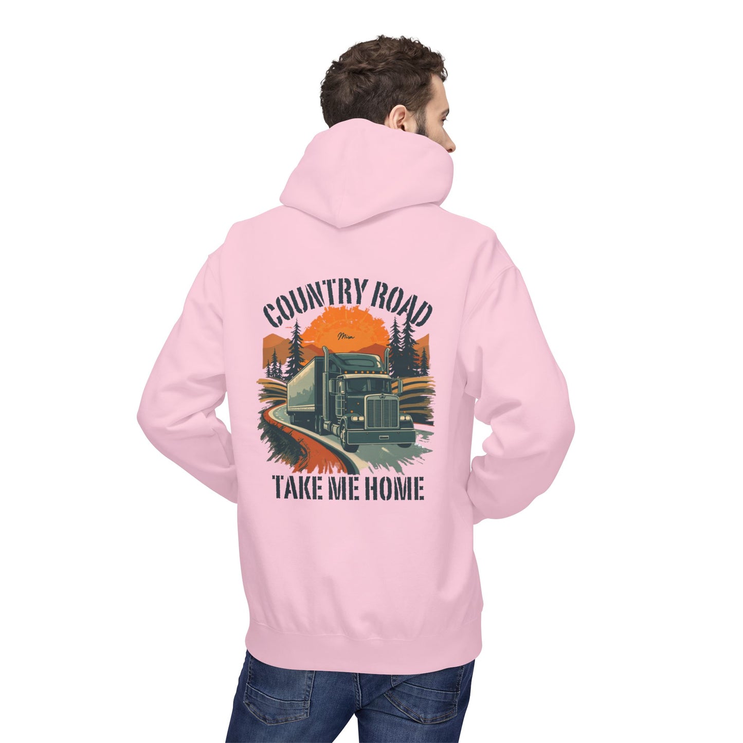 Hoodie — "Country Road Take Me Home" Trucking Graphic Hoodie