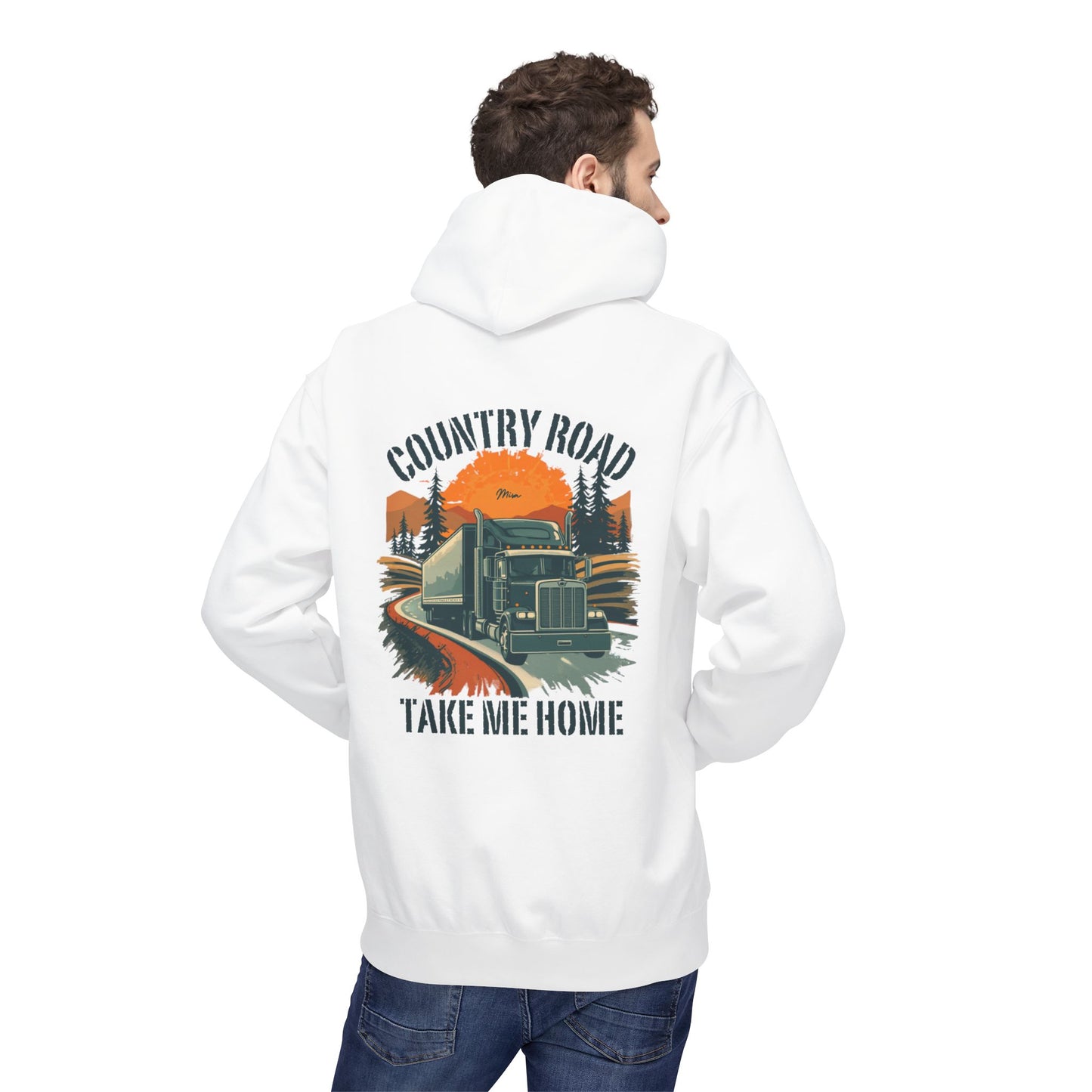 Hoodie — "Country Road Take Me Home" Trucking Graphic Hoodie