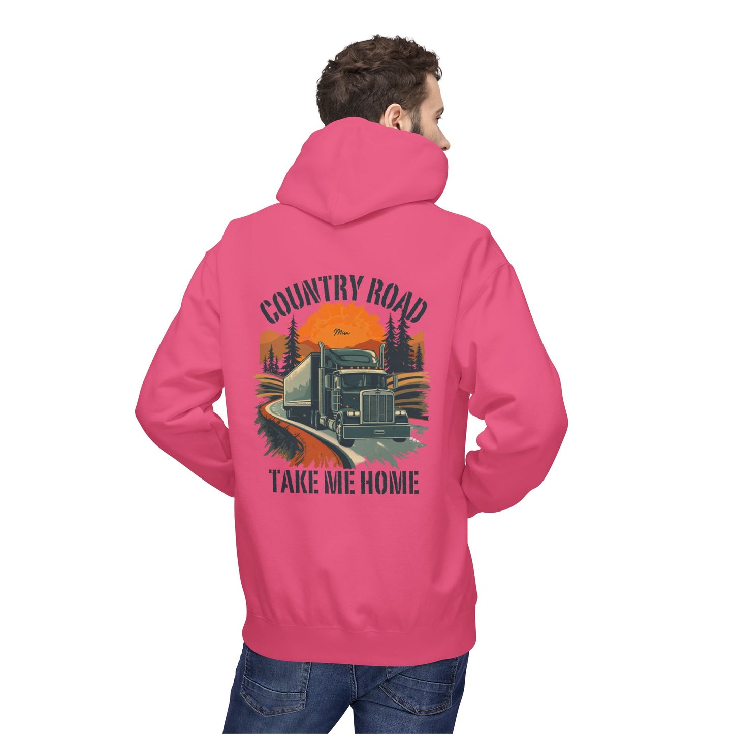Hoodie — "Country Road Take Me Home" Trucking Graphic Hoodie