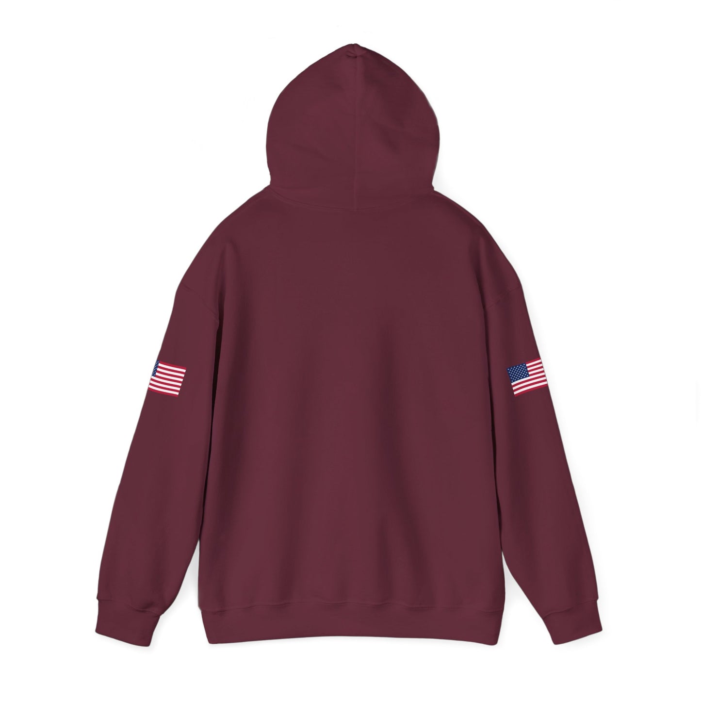 Make Trucking Great Again Hoodie — American Flag Sleeves, Trucker Semi Truck Sweatshirt