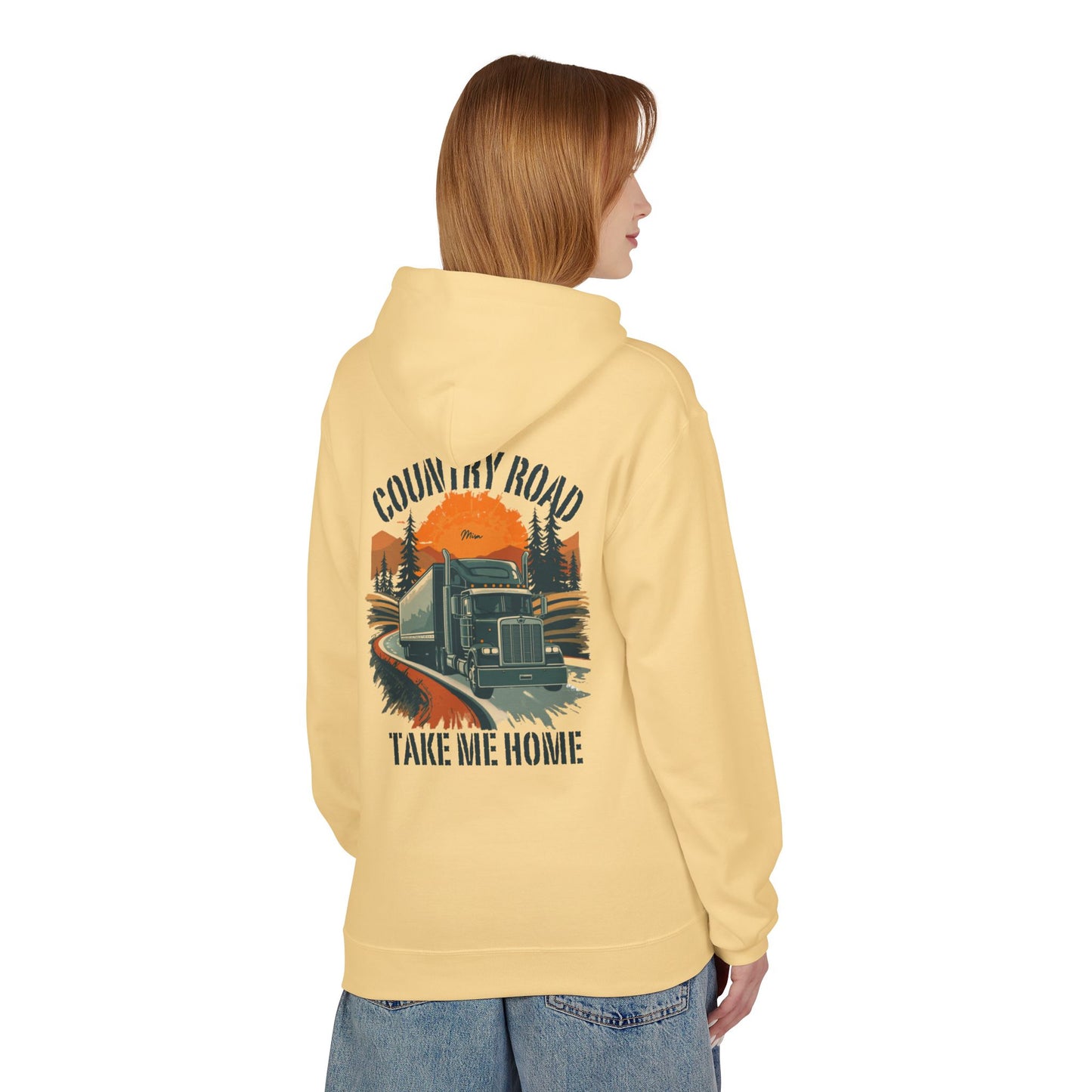 Hoodie — "Country Road Take Me Home" Trucking Graphic Hoodie