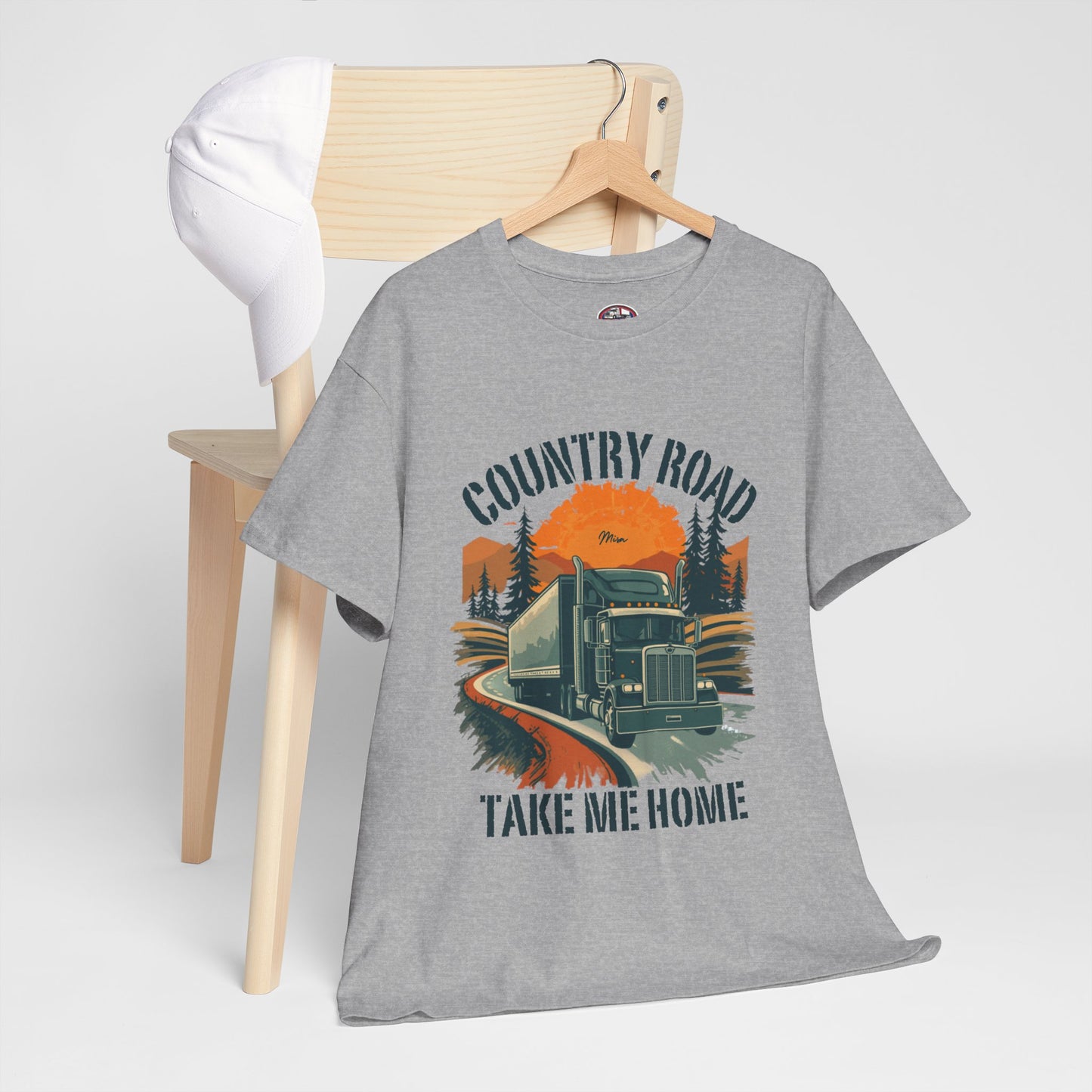 Country Road Truck Tee — "Country Road Take Me Home" Vintage Semi-Truck T-Shirt
