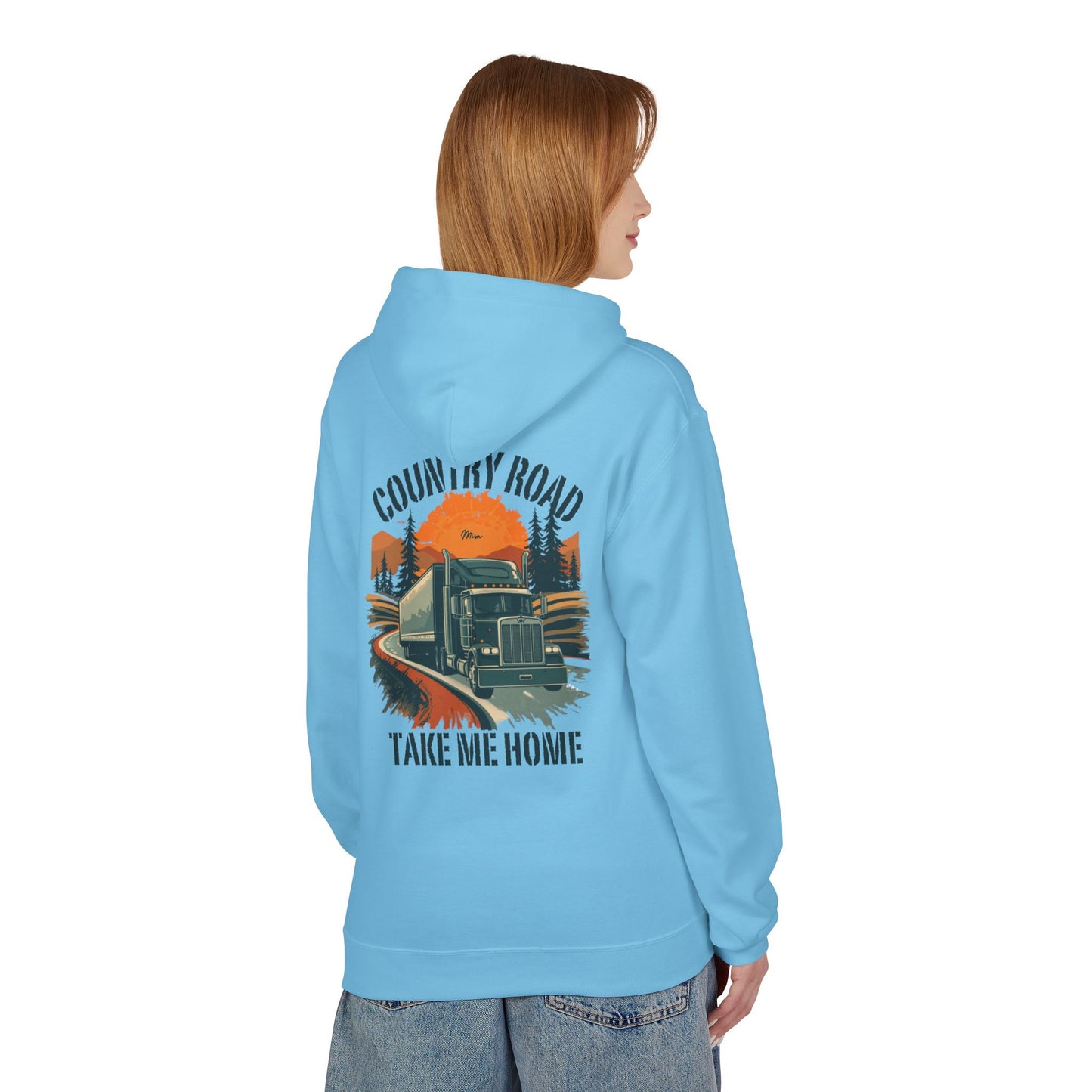 Hoodie — "Country Road Take Me Home" Trucking Graphic Hoodie