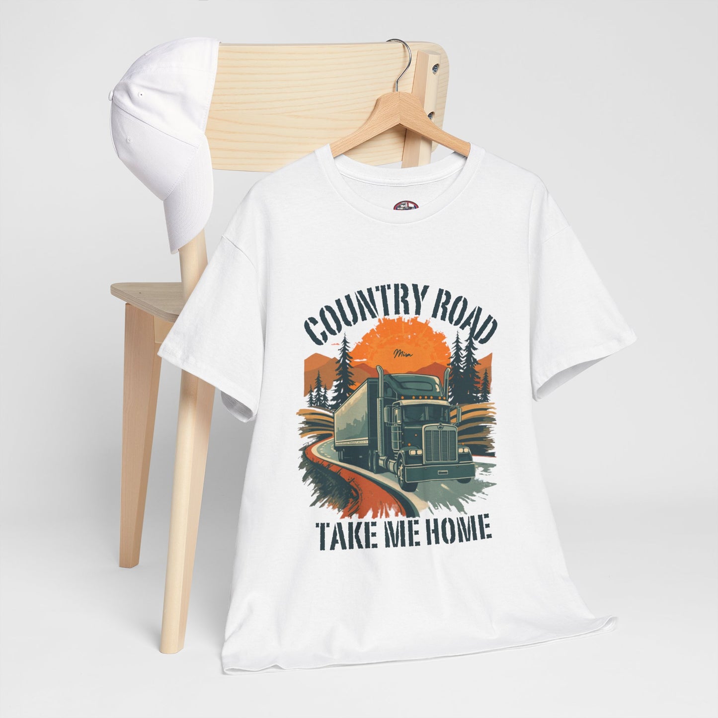 Country Road Truck Tee — "Country Road Take Me Home" Vintage Semi-Truck T-Shirt