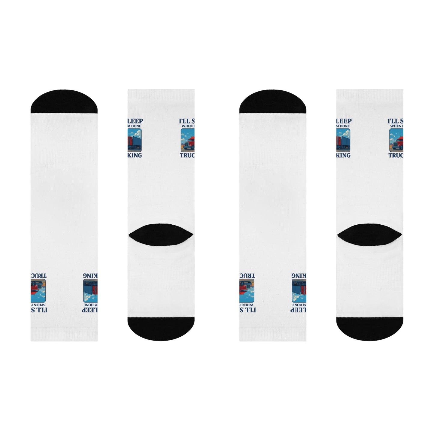 Funny Trucking Crew Socks - I'll Sleep When I'm Done