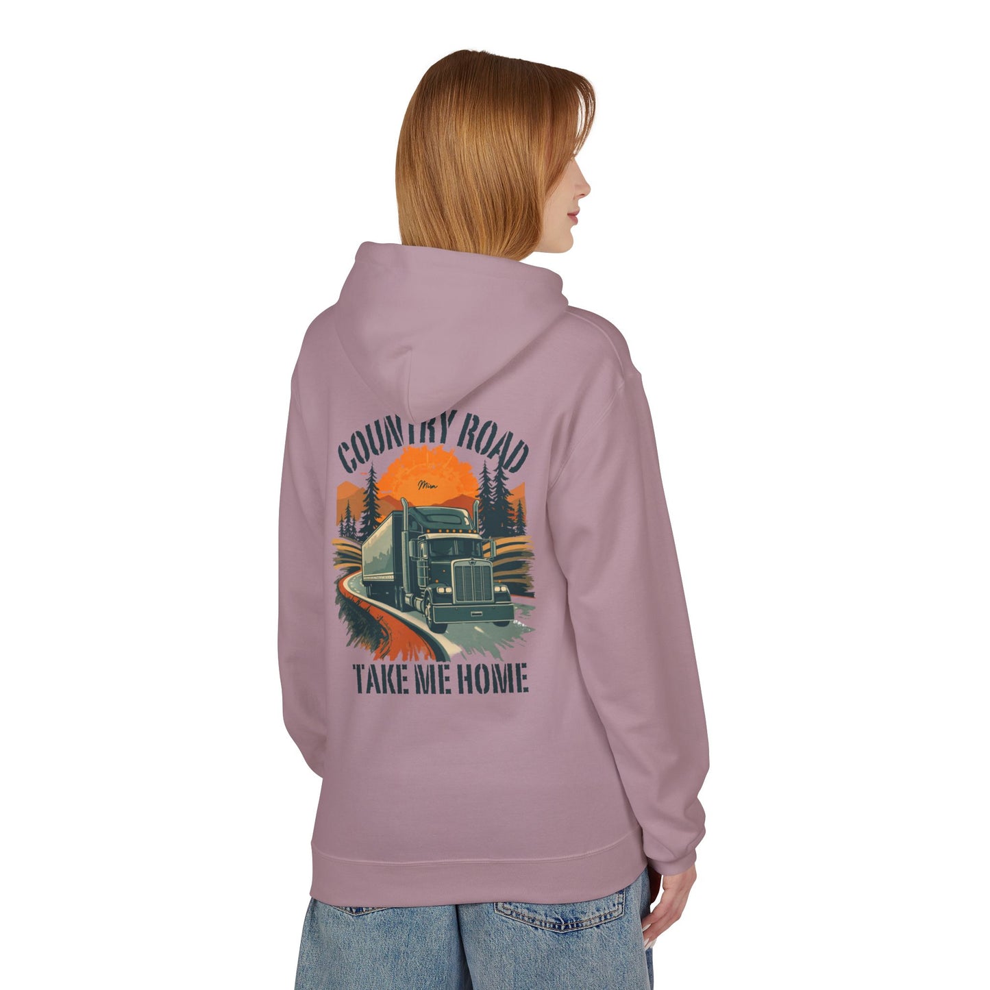 Hoodie — "Country Road Take Me Home" Trucking Graphic Hoodie