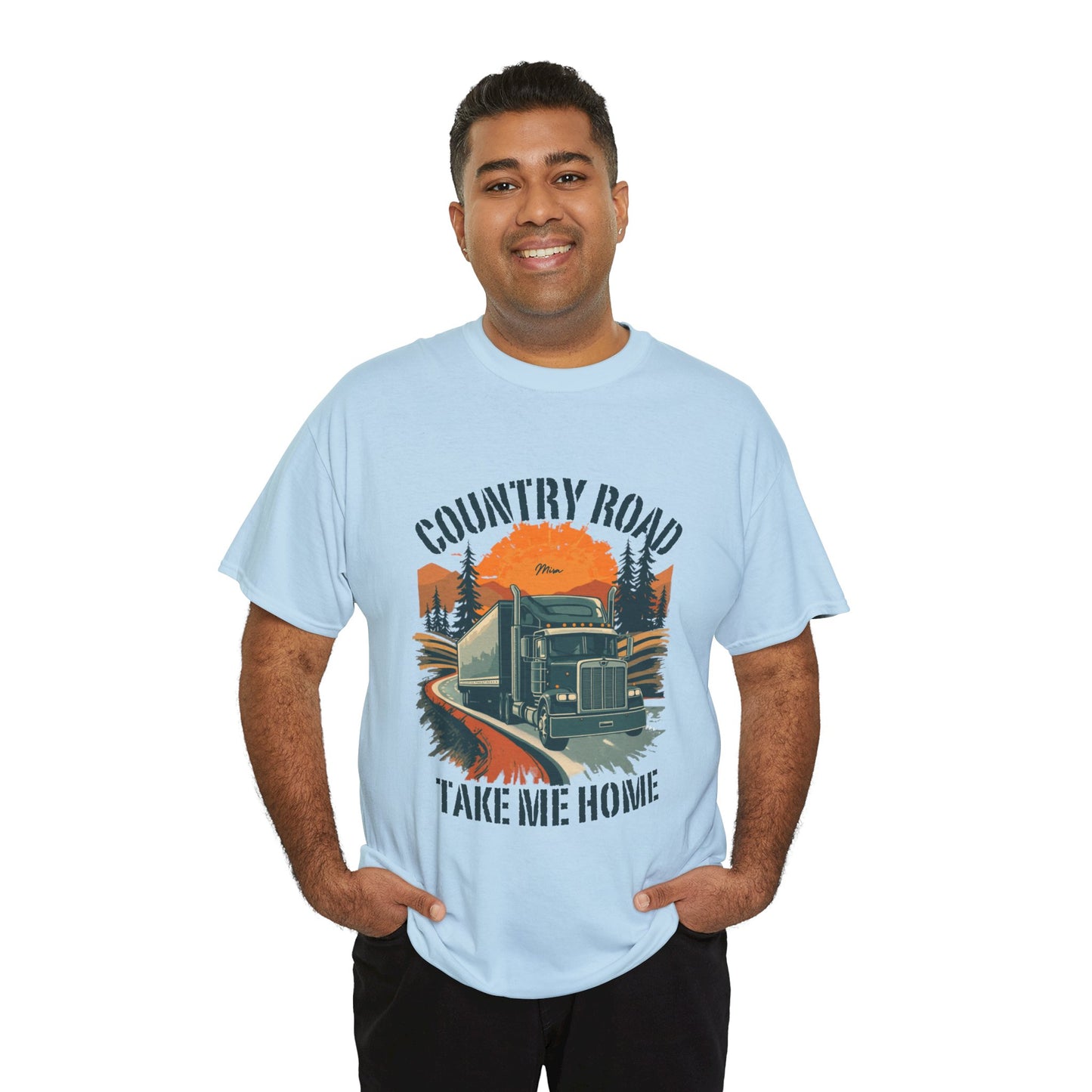 Country Road Truck Tee — "Country Road Take Me Home" Vintage Semi-Truck T-Shirt