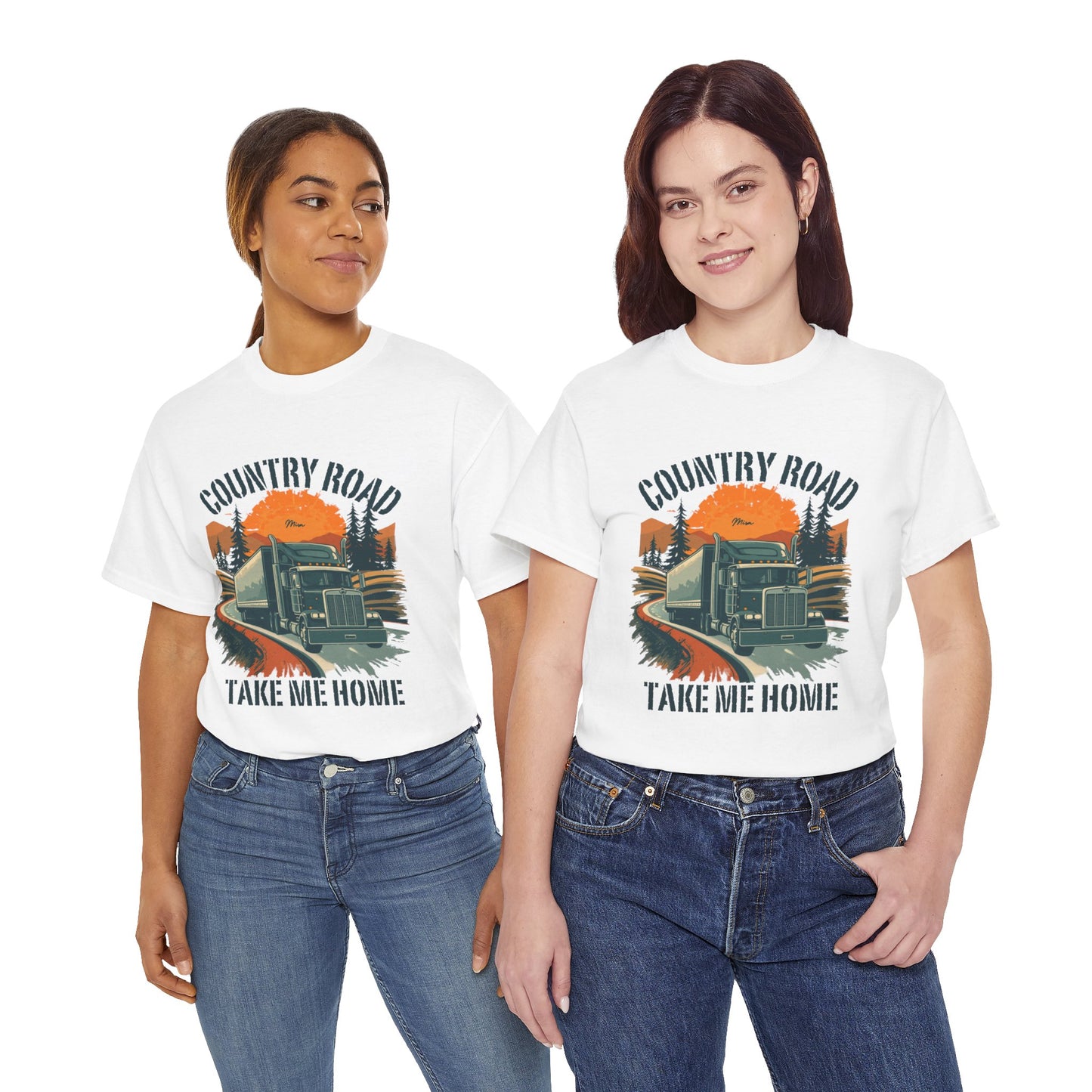 Country Road Truck Tee — "Country Road Take Me Home" Vintage Semi-Truck T-Shirt