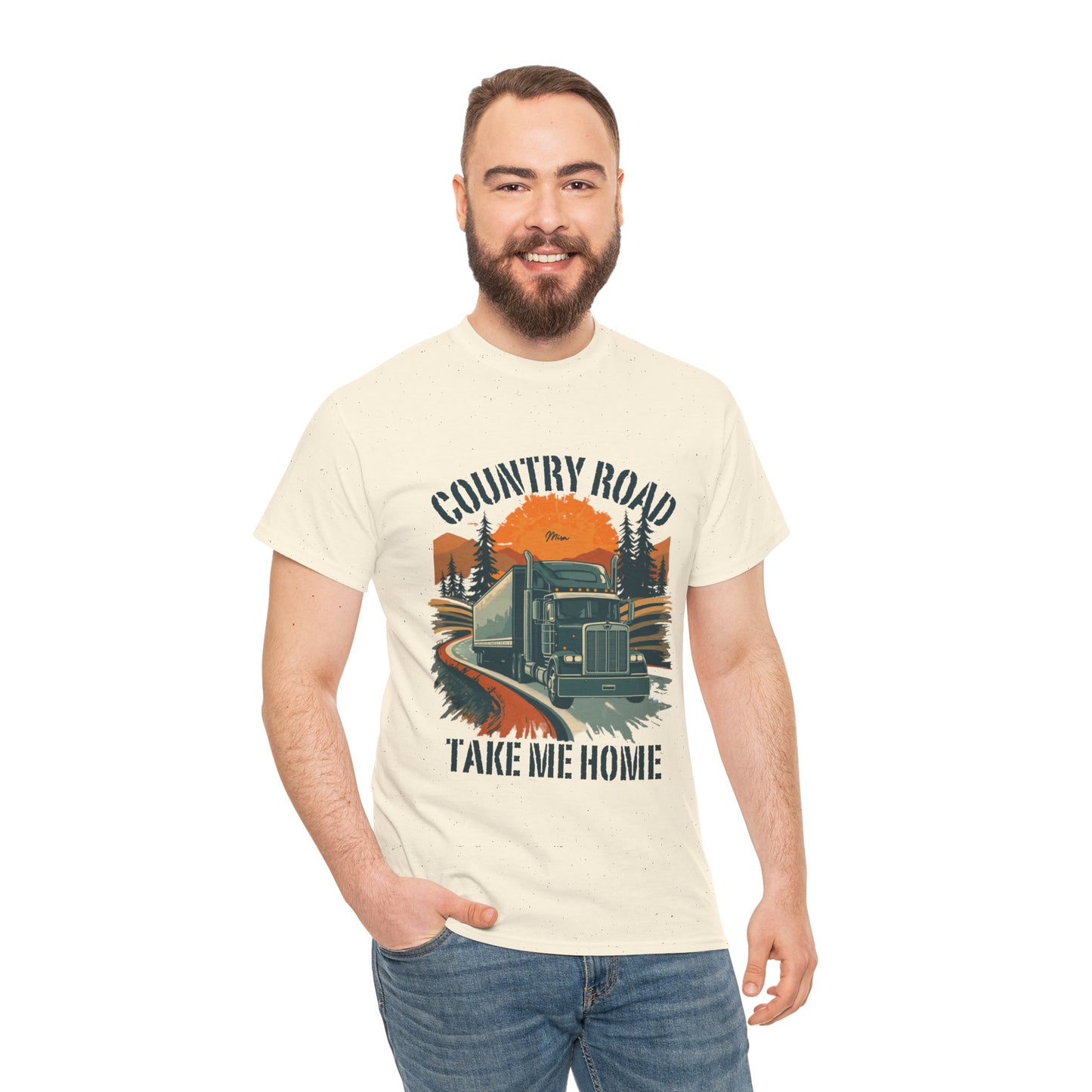 Country Road Truck Tee — "Country Road Take Me Home" Vintage Semi-Truck T-Shirt