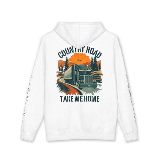Hoodie — "Country Road Take Me Home" Trucking Graphic Hooded Sweatshirt