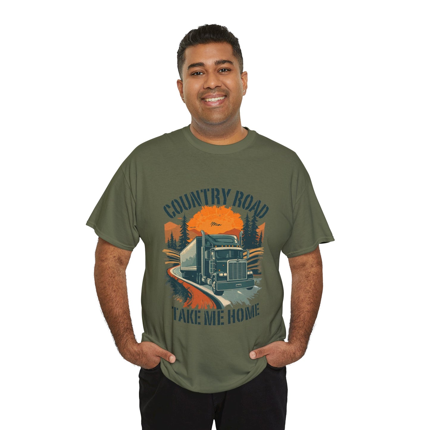 Country Road Truck Tee — "Country Road Take Me Home" Vintage Semi-Truck T-Shirt