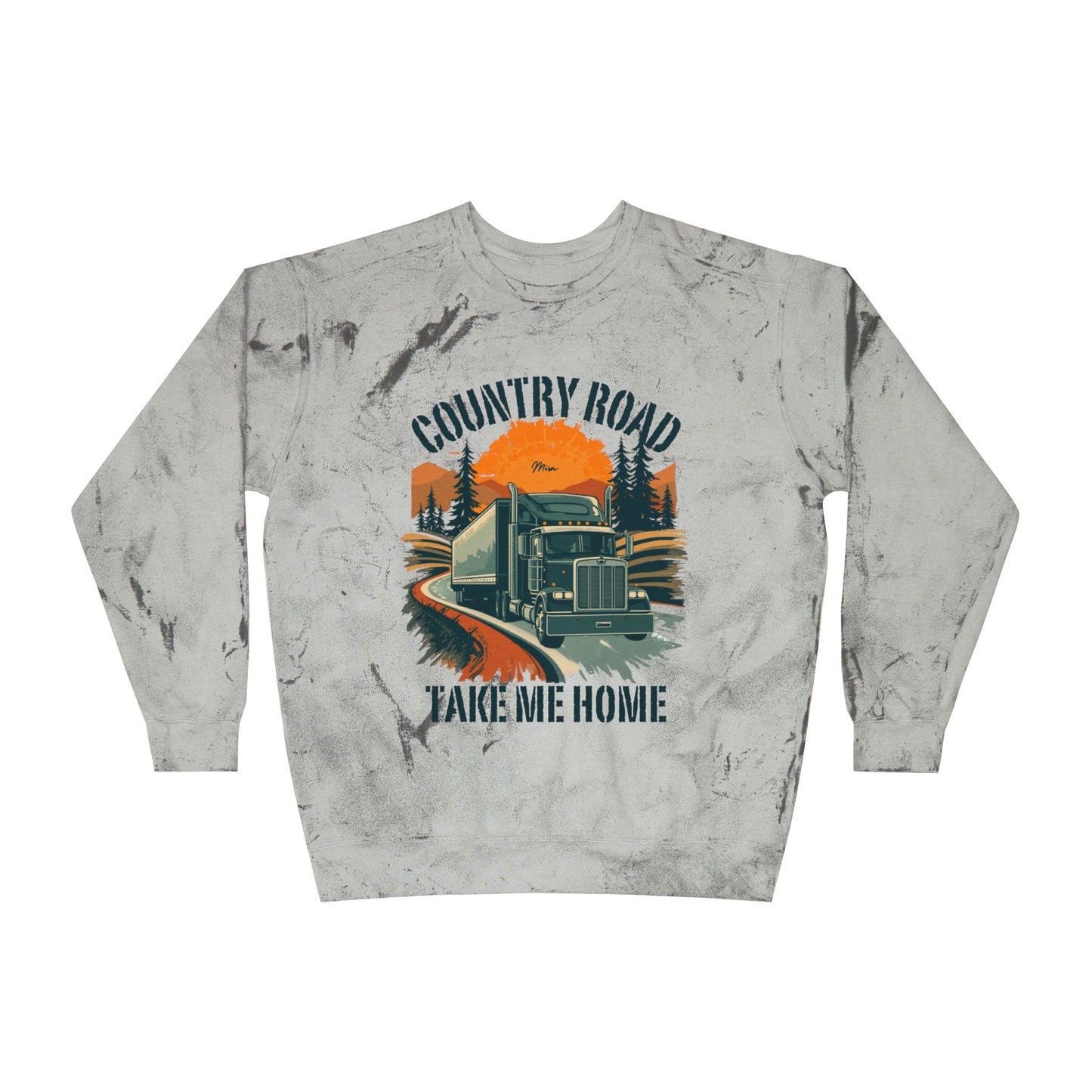 Country Road Truck Crewneck Sweatshirt — "Take Me Home" Vintage Semi Truck Pullover