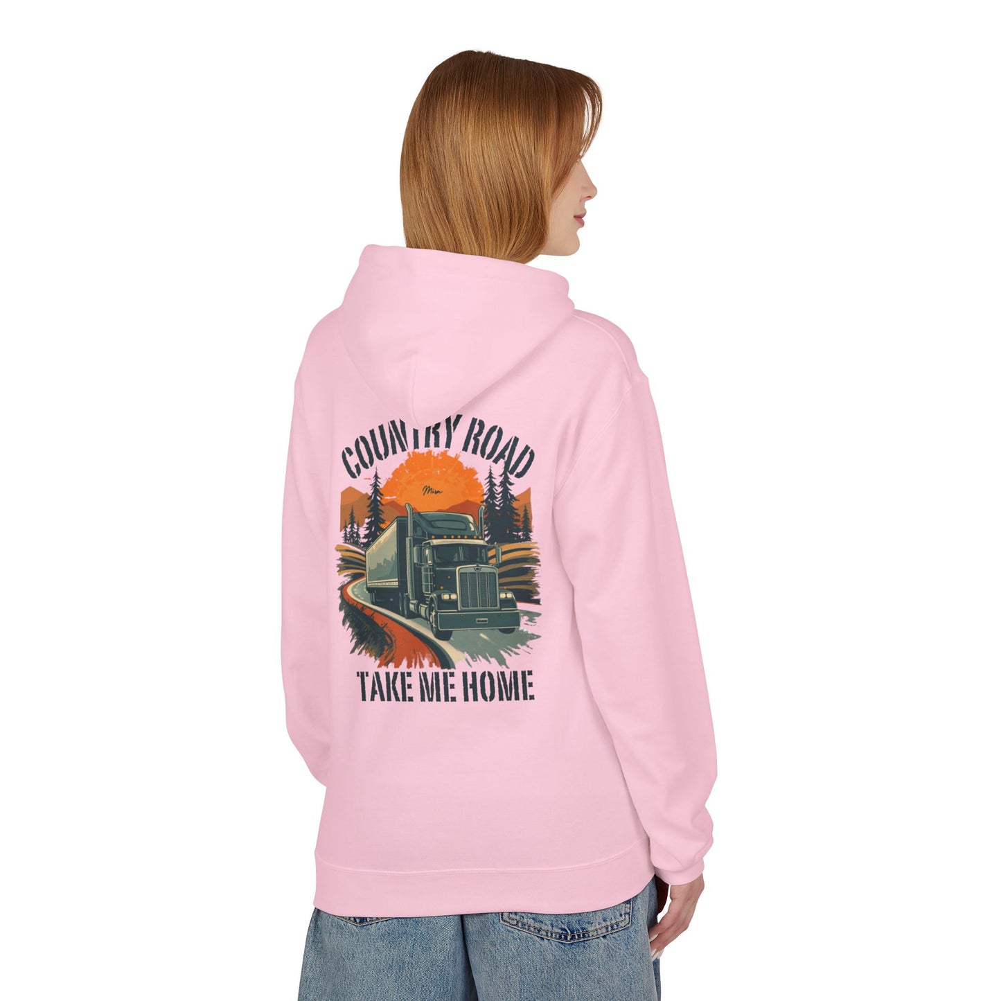 Hoodie — "Country Road Take Me Home" Trucking Graphic Hoodie
