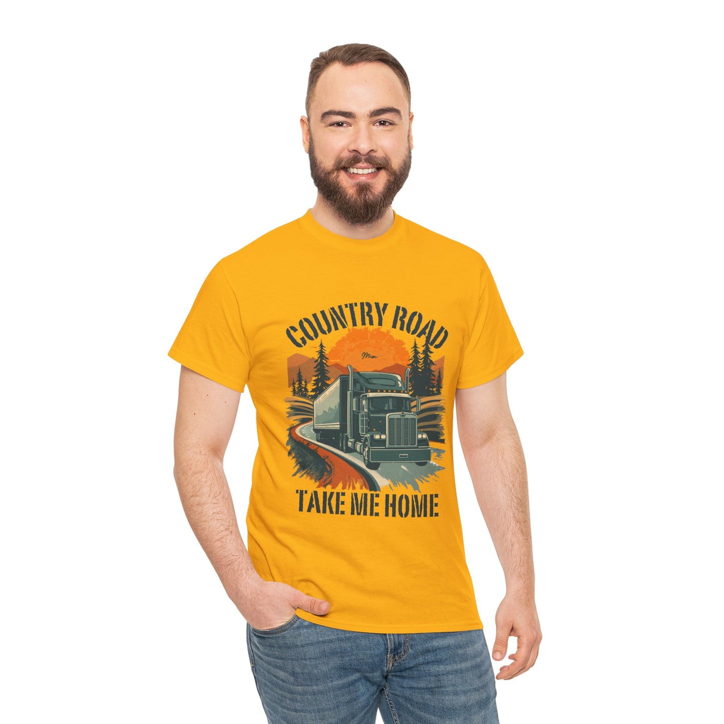 Country Road Truck Tee — "Country Road Take Me Home" Vintage Semi-Truck T-Shirt