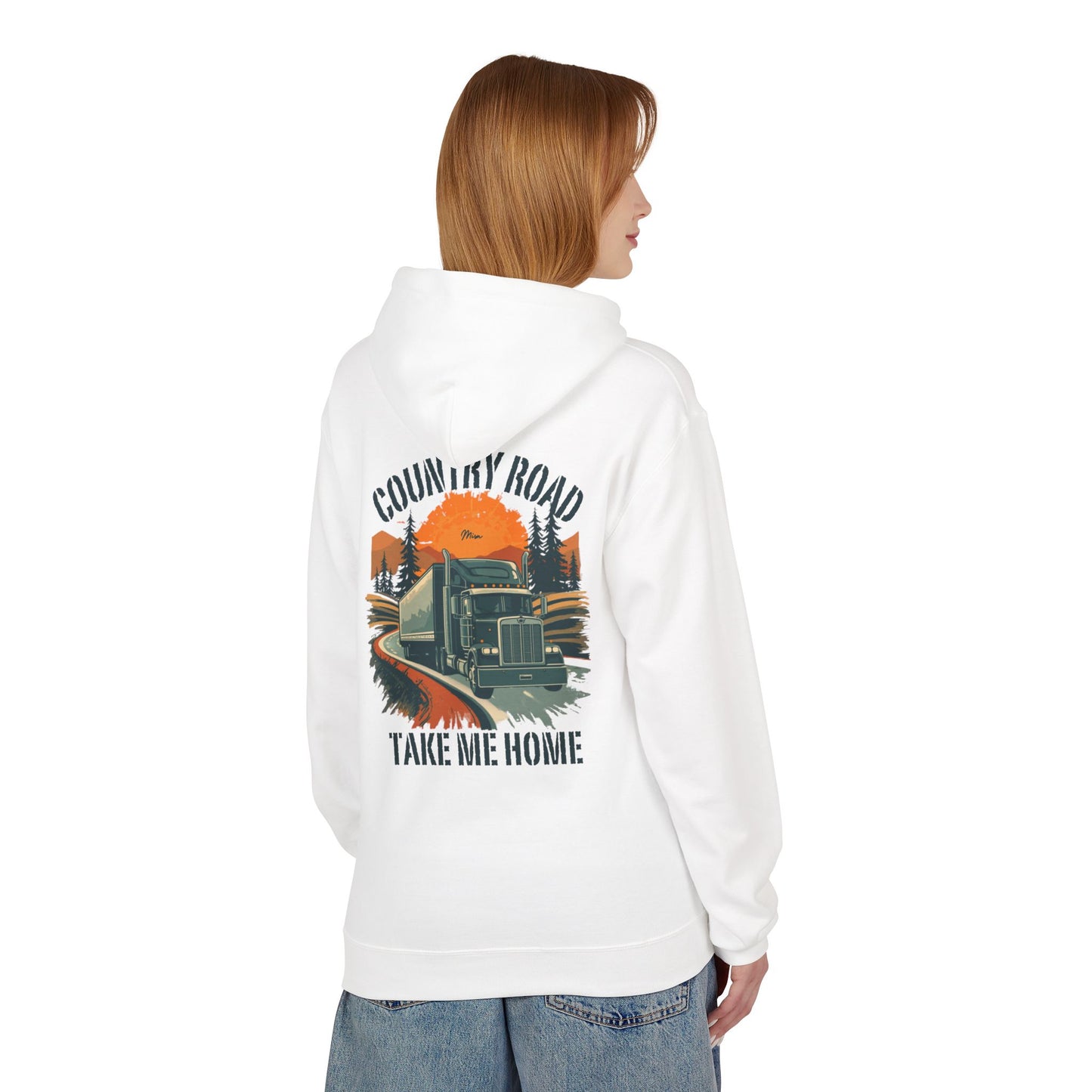Hoodie — "Country Road Take Me Home" Trucking Graphic Hoodie