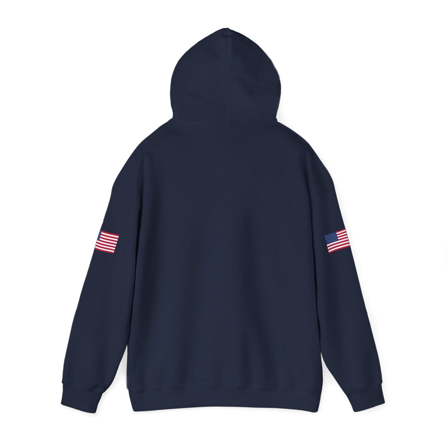 Make Trucking Great Again Hoodie — American Flag Sleeves, Trucker Semi Truck Sweatshirt