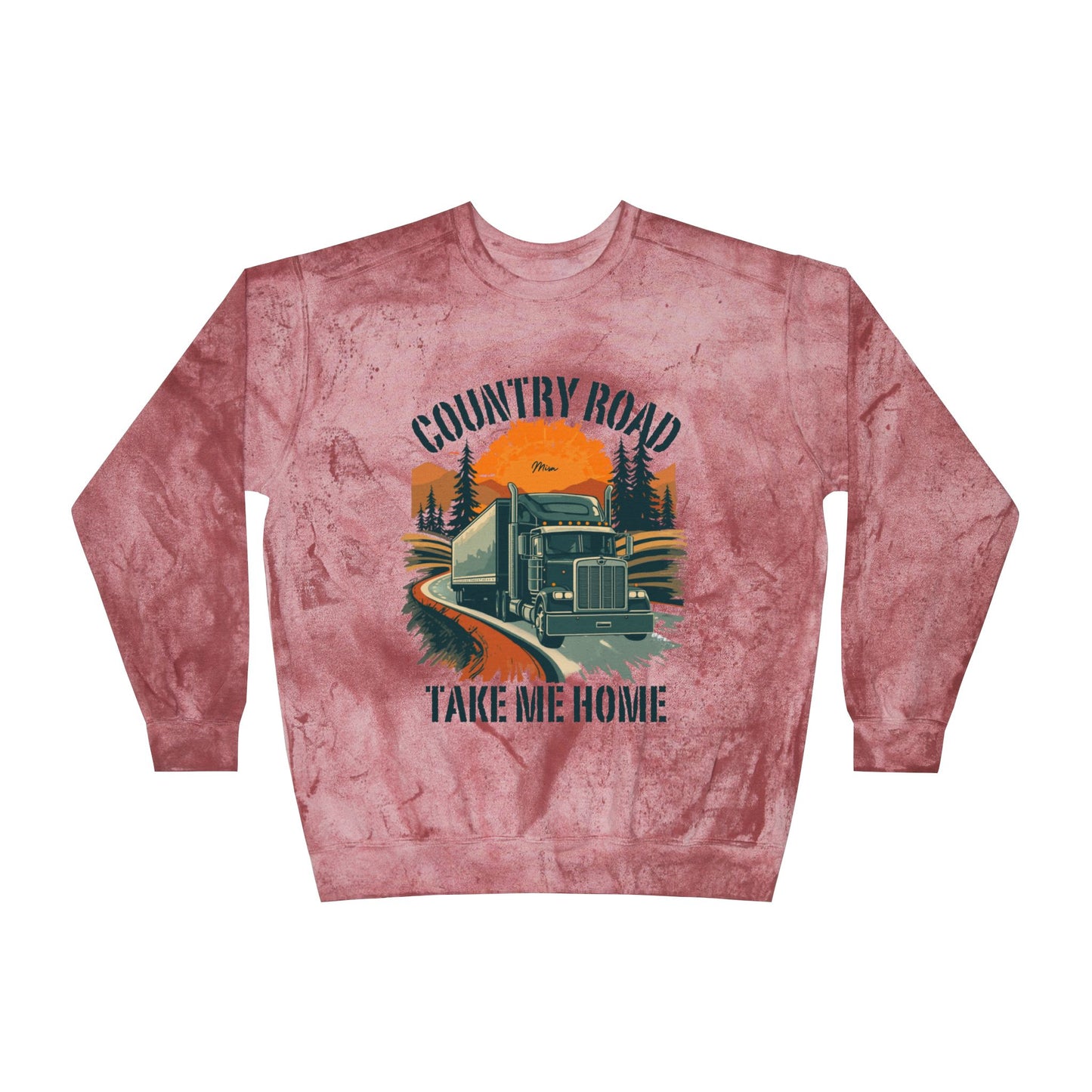 Country Road Truck Crewneck Sweatshirt — "Take Me Home" Vintage Semi Truck Pullover