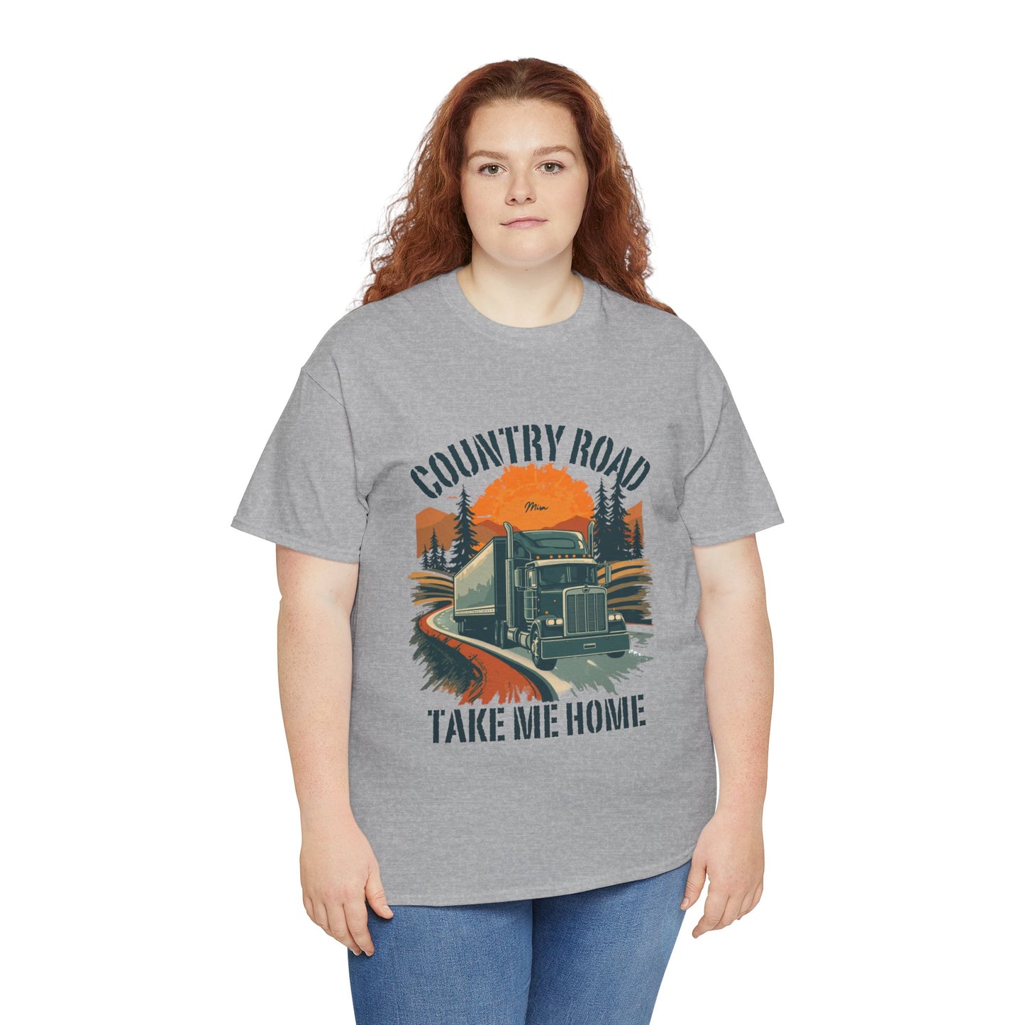 Country Road Truck Tee — "Country Road Take Me Home" Vintage Semi-Truck T-Shirt