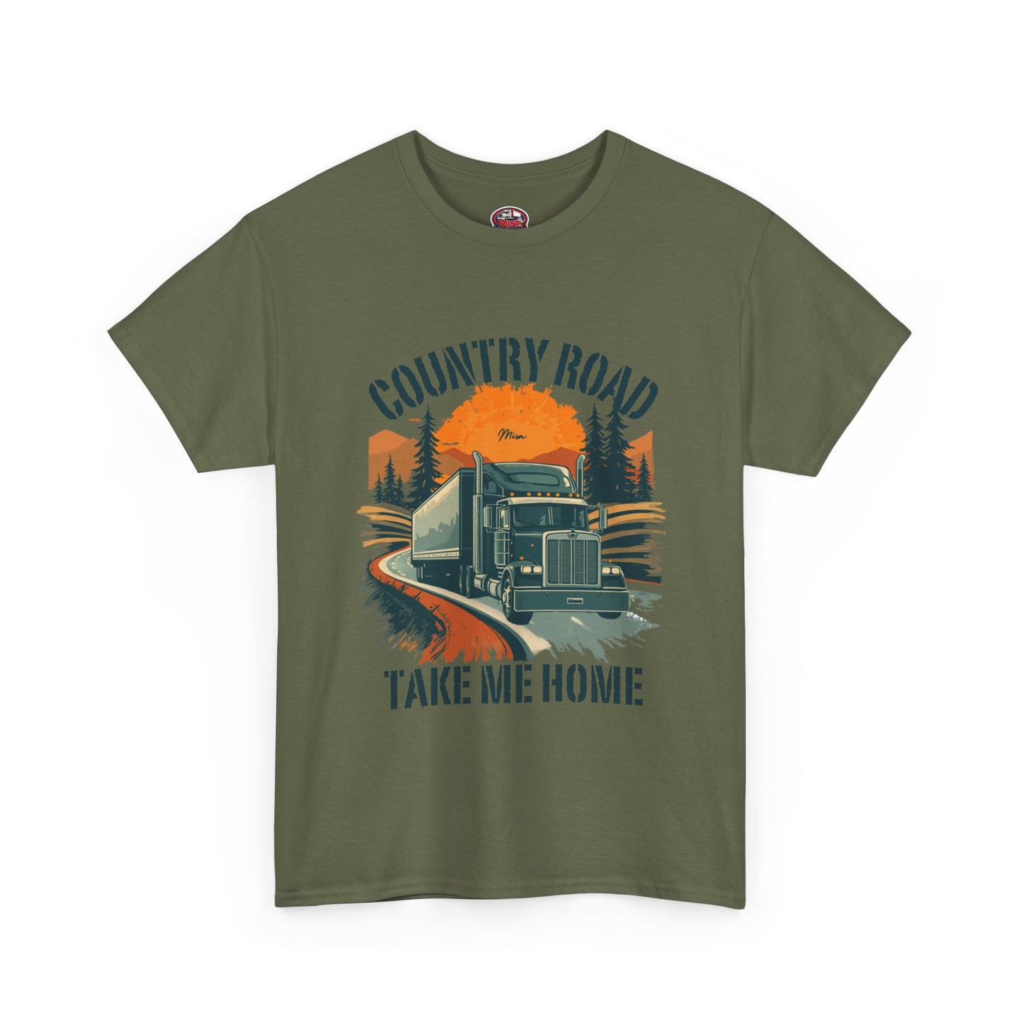 Country Road Truck Tee — "Country Road Take Me Home" Vintage Semi-Truck T-Shirt