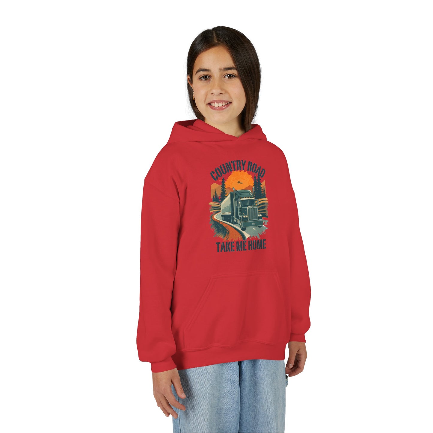 Youth Hoodie - "Country Road Take Me Home" Vintage Truck Graphic