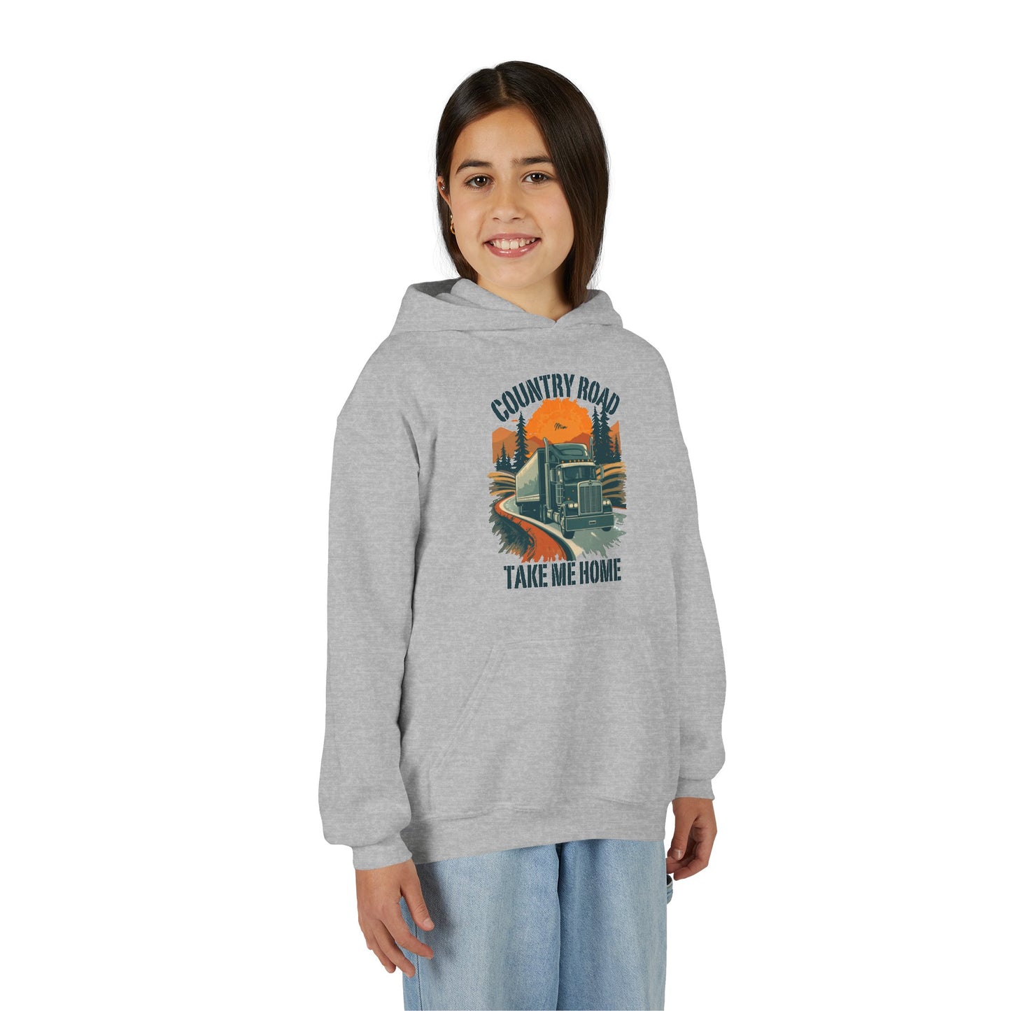 Youth Hoodie - "Country Road Take Me Home" Vintage Truck Graphic