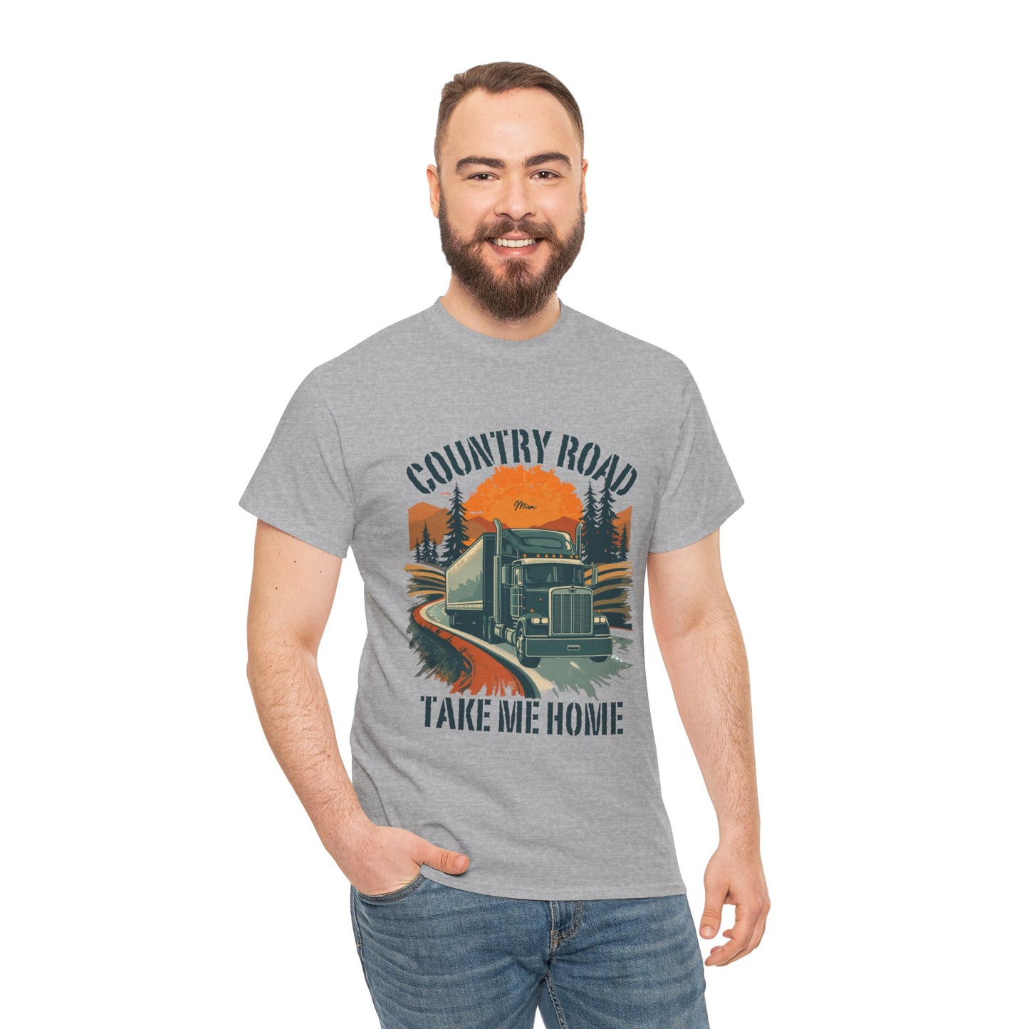Country Road Truck Tee — "Country Road Take Me Home" Vintage Semi-Truck T-Shirt