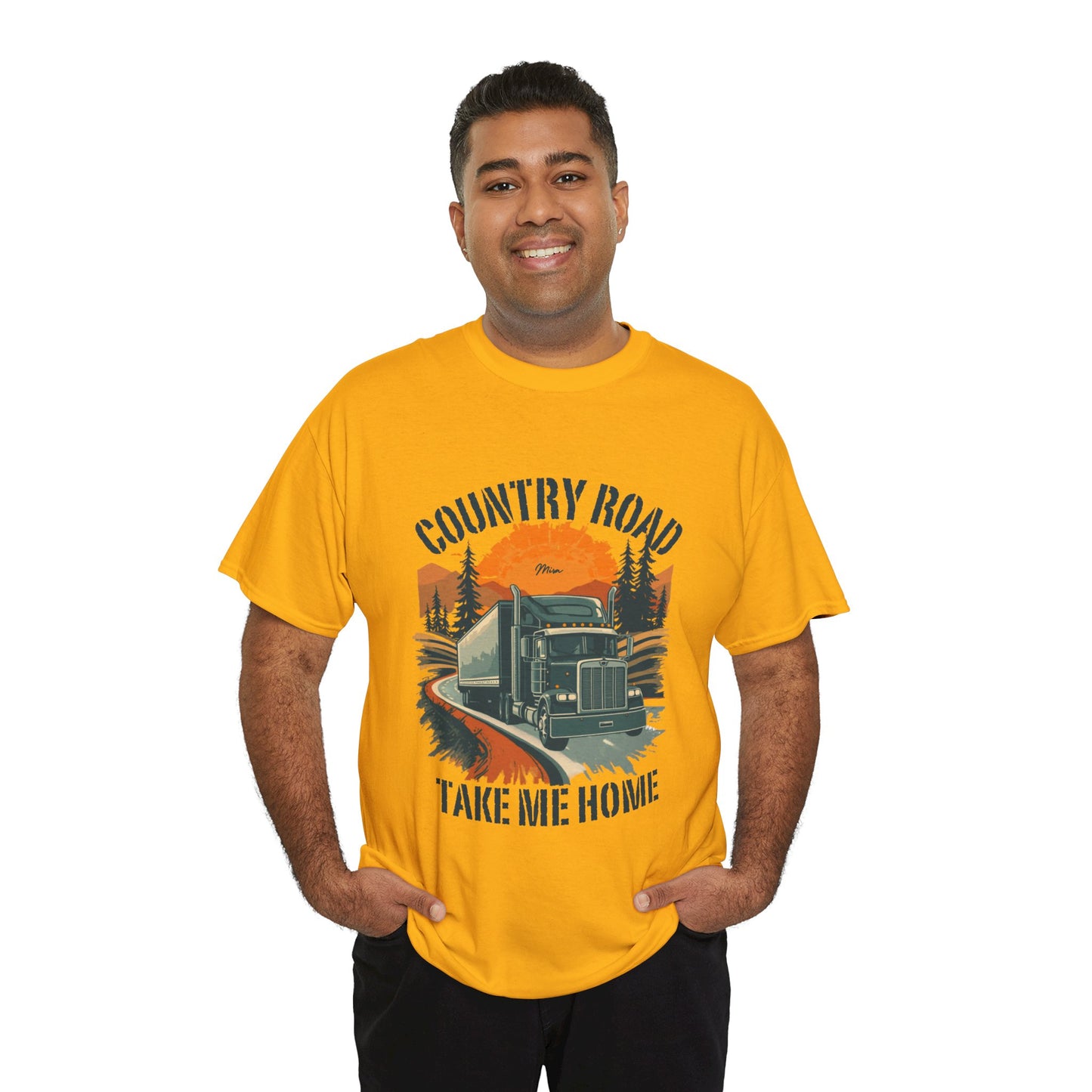 Country Road Truck Tee — "Country Road Take Me Home" Vintage Semi-Truck T-Shirt