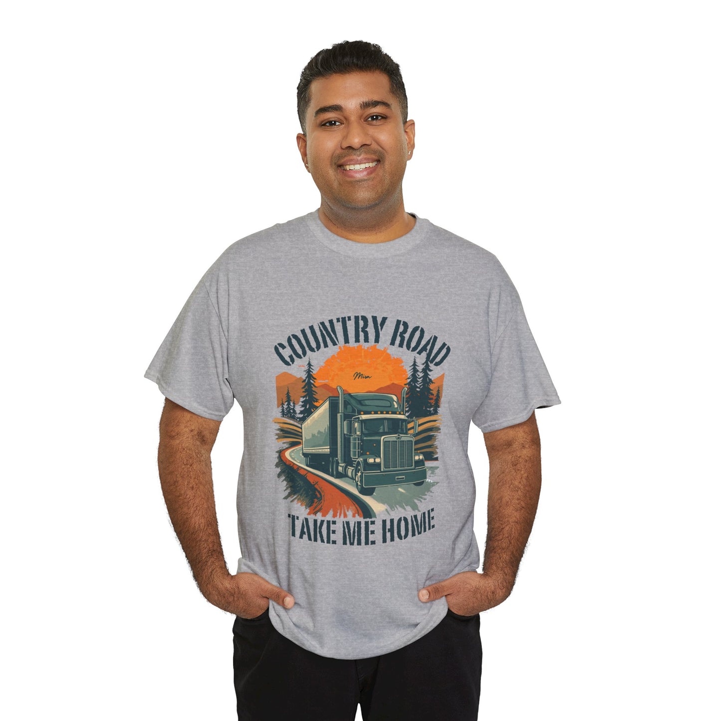 Country Road Truck Tee — "Country Road Take Me Home" Vintage Semi-Truck T-Shirt