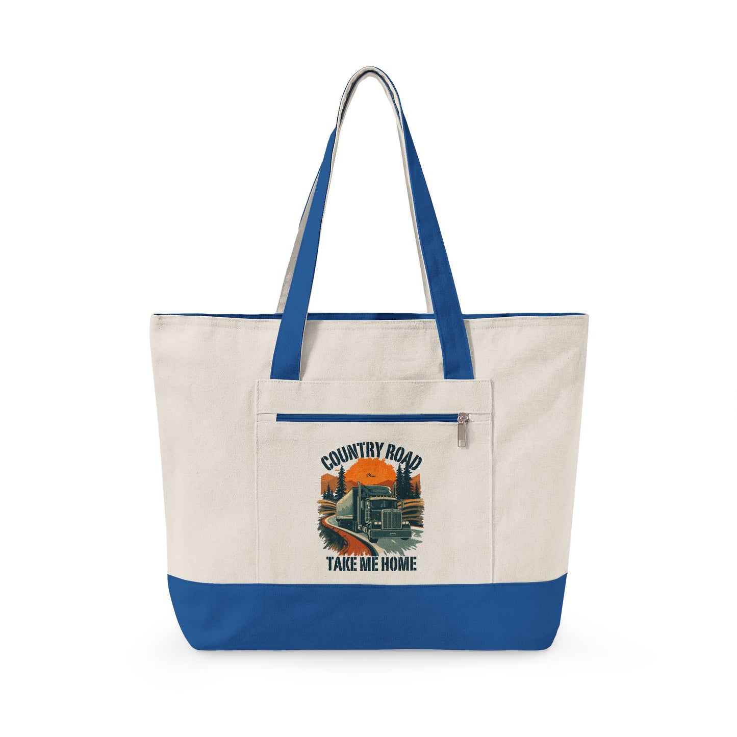 Canvas Tote Bag — 'Country Roads Take Me Home' Vintage Truck Design