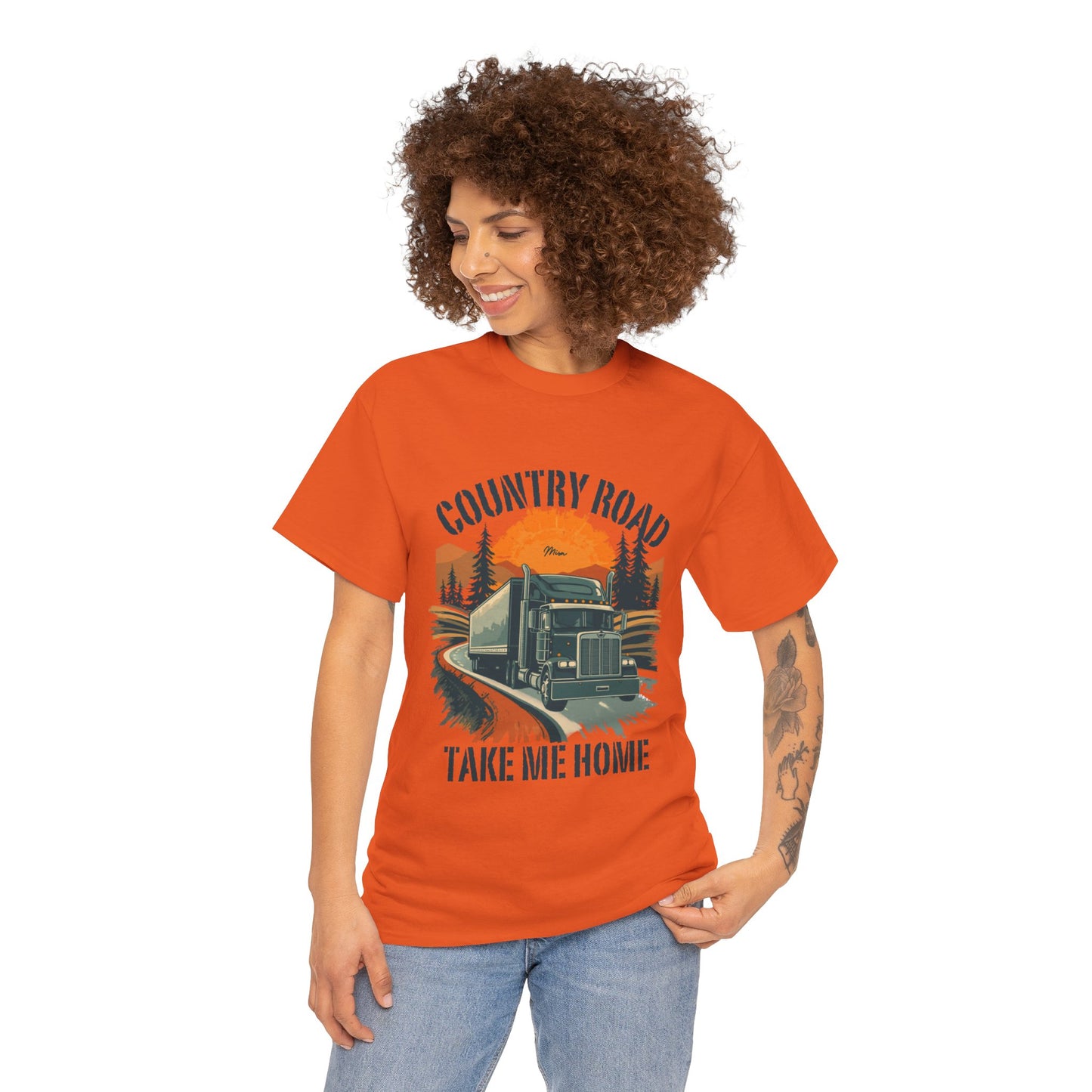 Country Road Truck Tee — "Country Road Take Me Home" Vintage Semi-Truck T-Shirt