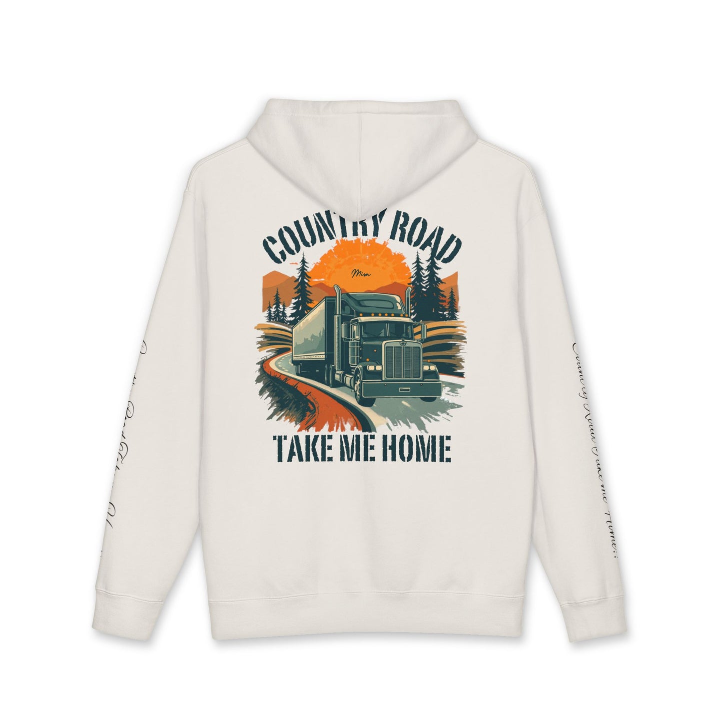 Hoodie — "Country Road Take Me Home" Trucking Graphic Hooded Sweatshirt