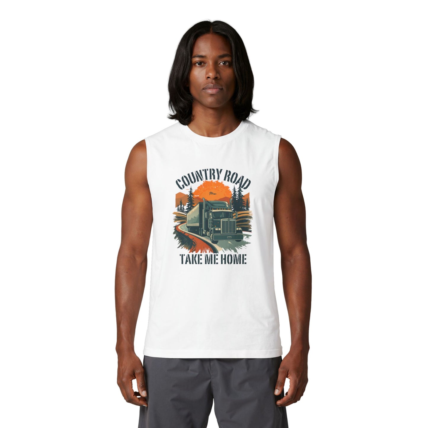 Country Road Truck Tank Top – "Take Me Home" Vintage Semi Truck Muscle Tee