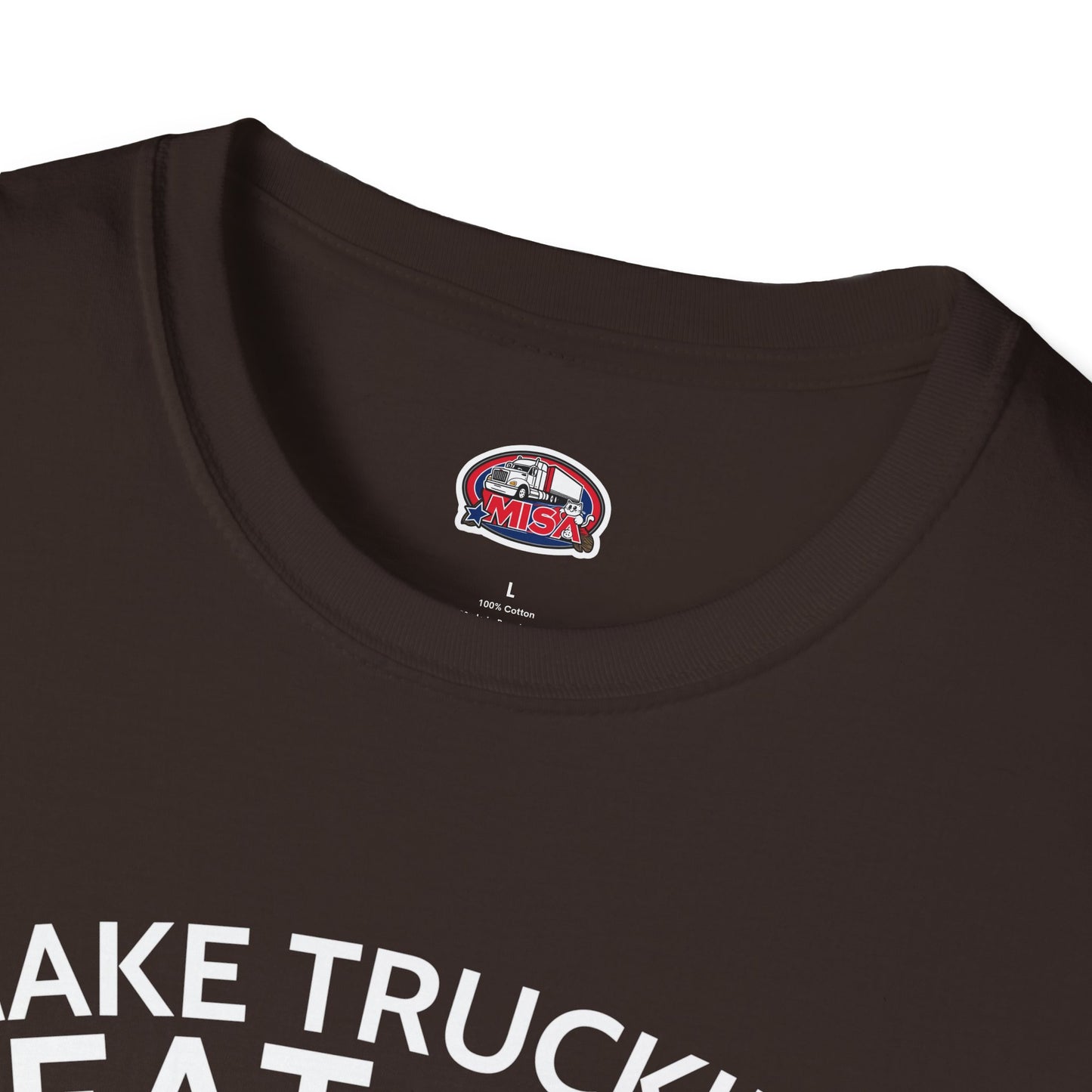 Make Trucking Great Again T-Shirt — Vintage Red Semi Truck Graphic Tee