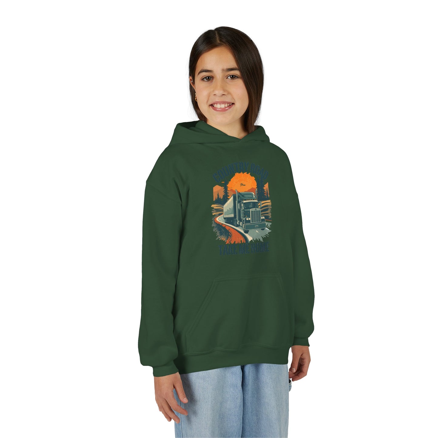Youth Hoodie - "Country Road Take Me Home" Vintage Truck Graphic