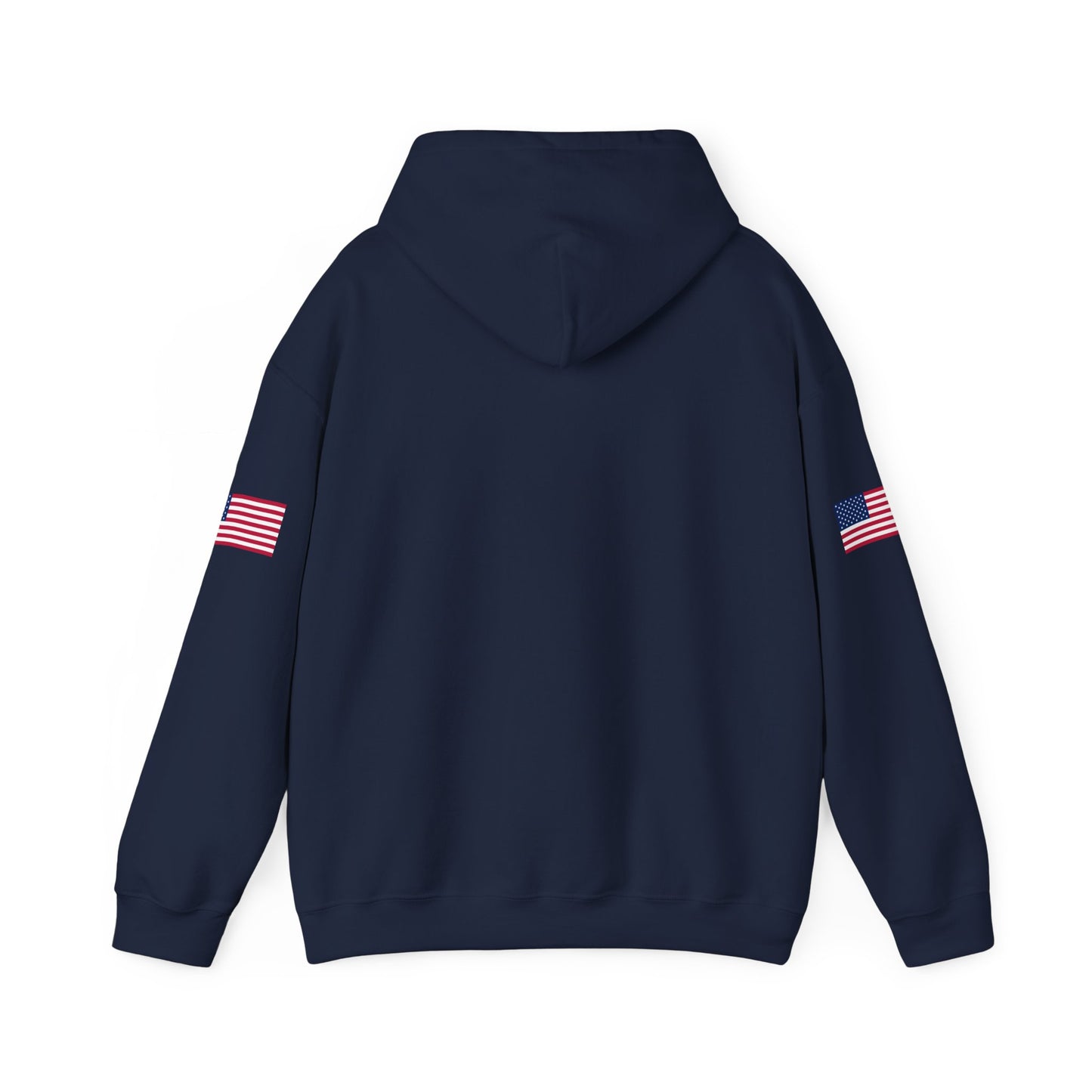 Make Trucking Great Again Hoodie — American Flag Sleeves, Trucker Semi Truck Sweatshirt